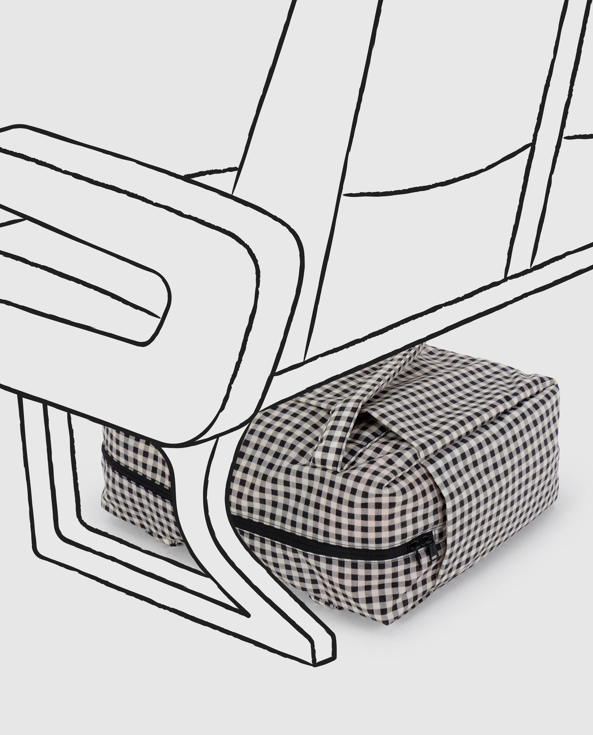Black & White Gingham Small Cloud Carry-On BAGGU - FALL 2025 | BAGGU | Travel Bag