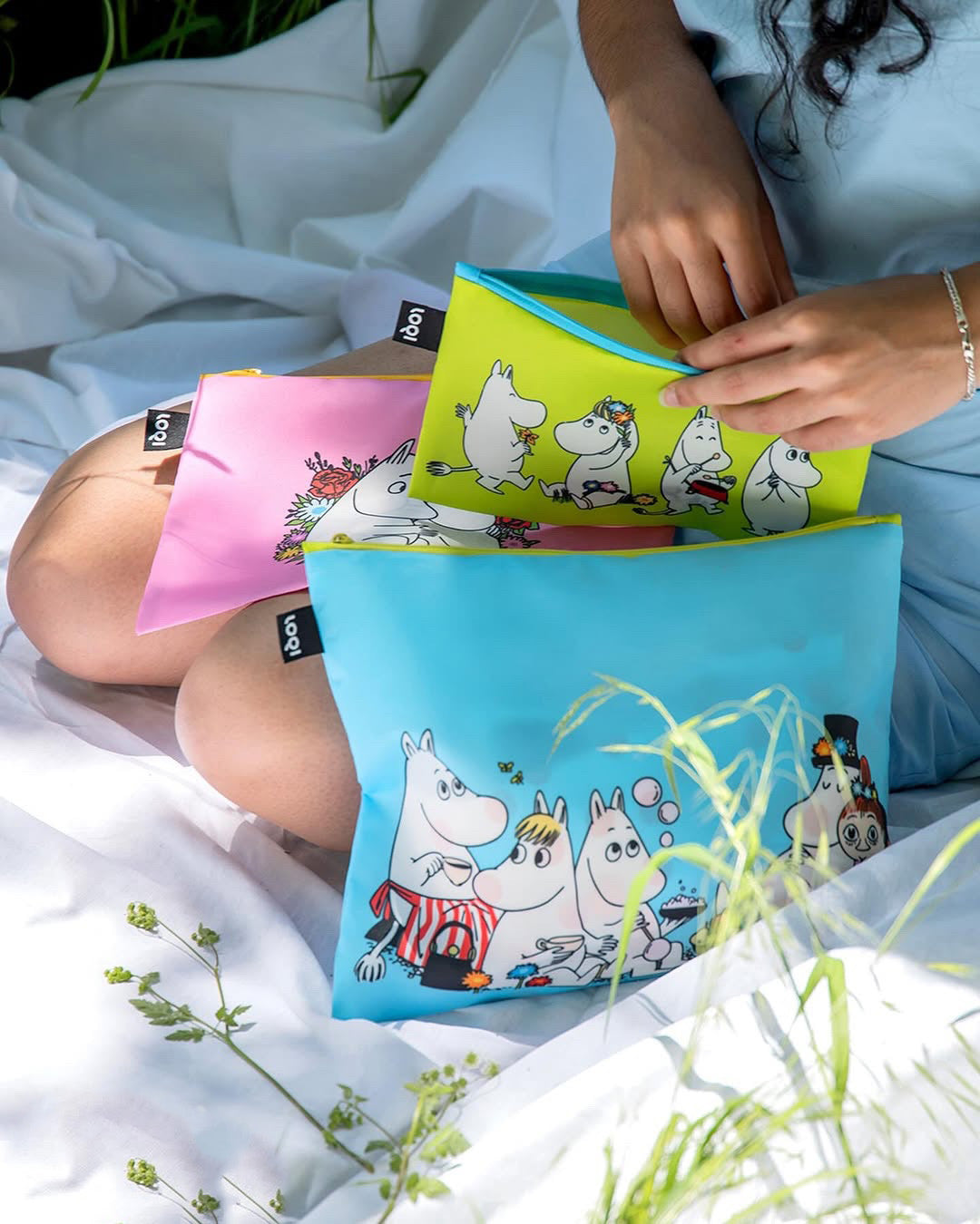 Moomin Together Set of 3 Recycled Zip Pockets | LOQI | Packing + Organising