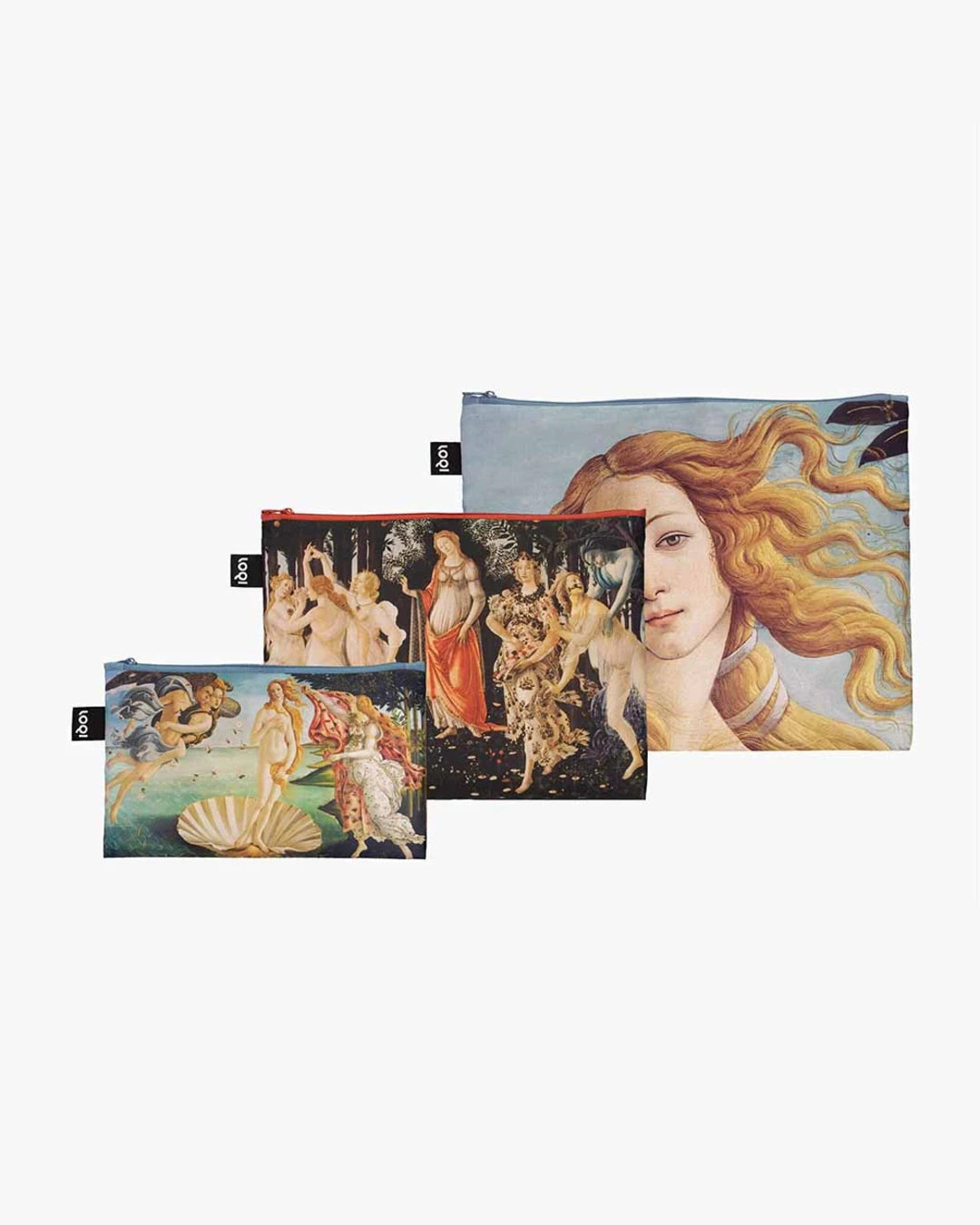 Venus and Primavera by SANDRO BOTTICELLI Set of 3 Recycled Zip Pockets | LOQI | Packing + Organising