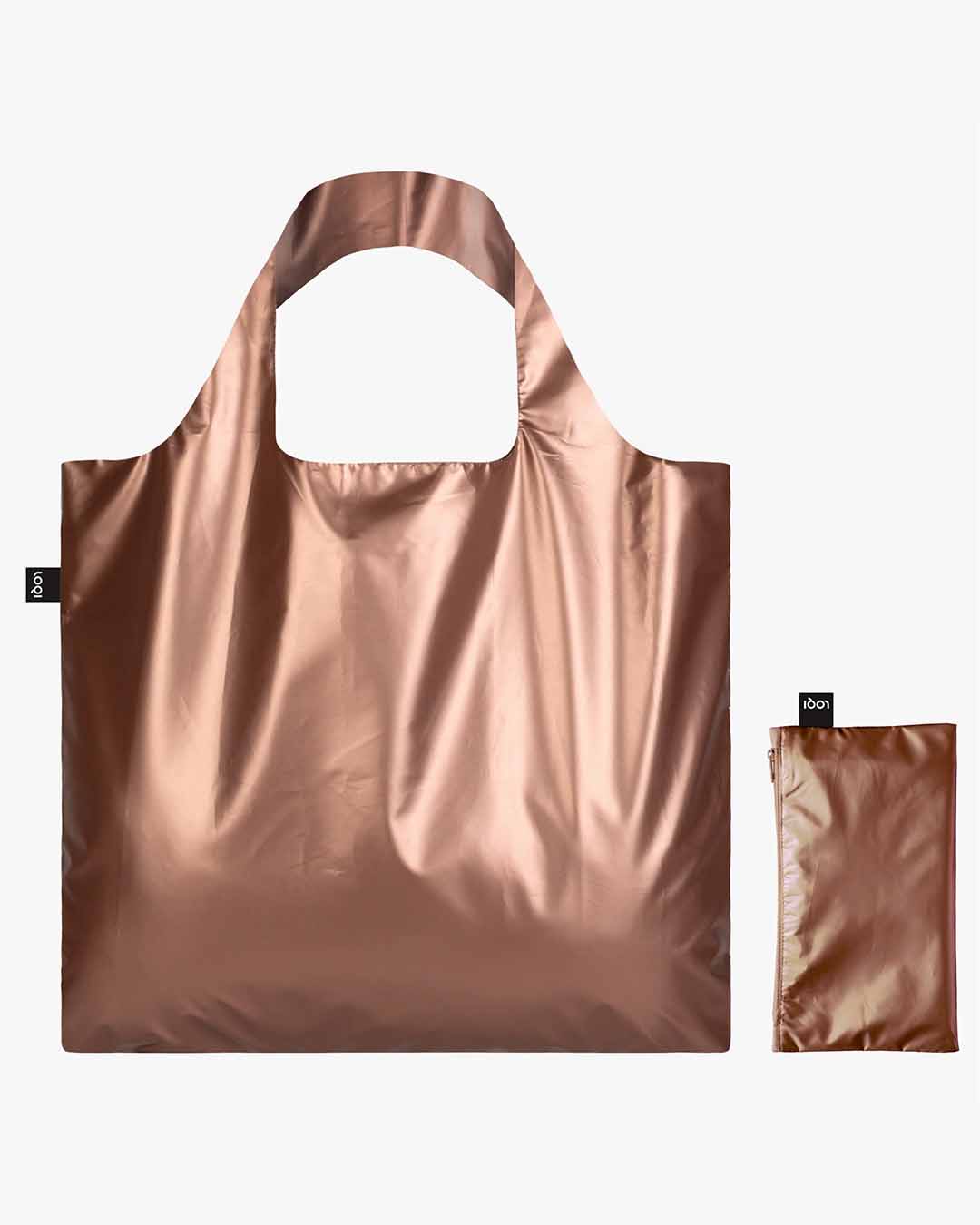 Metallic Matt Rose Gold Reusable Bag | LOQI | Shopping Tote Bag