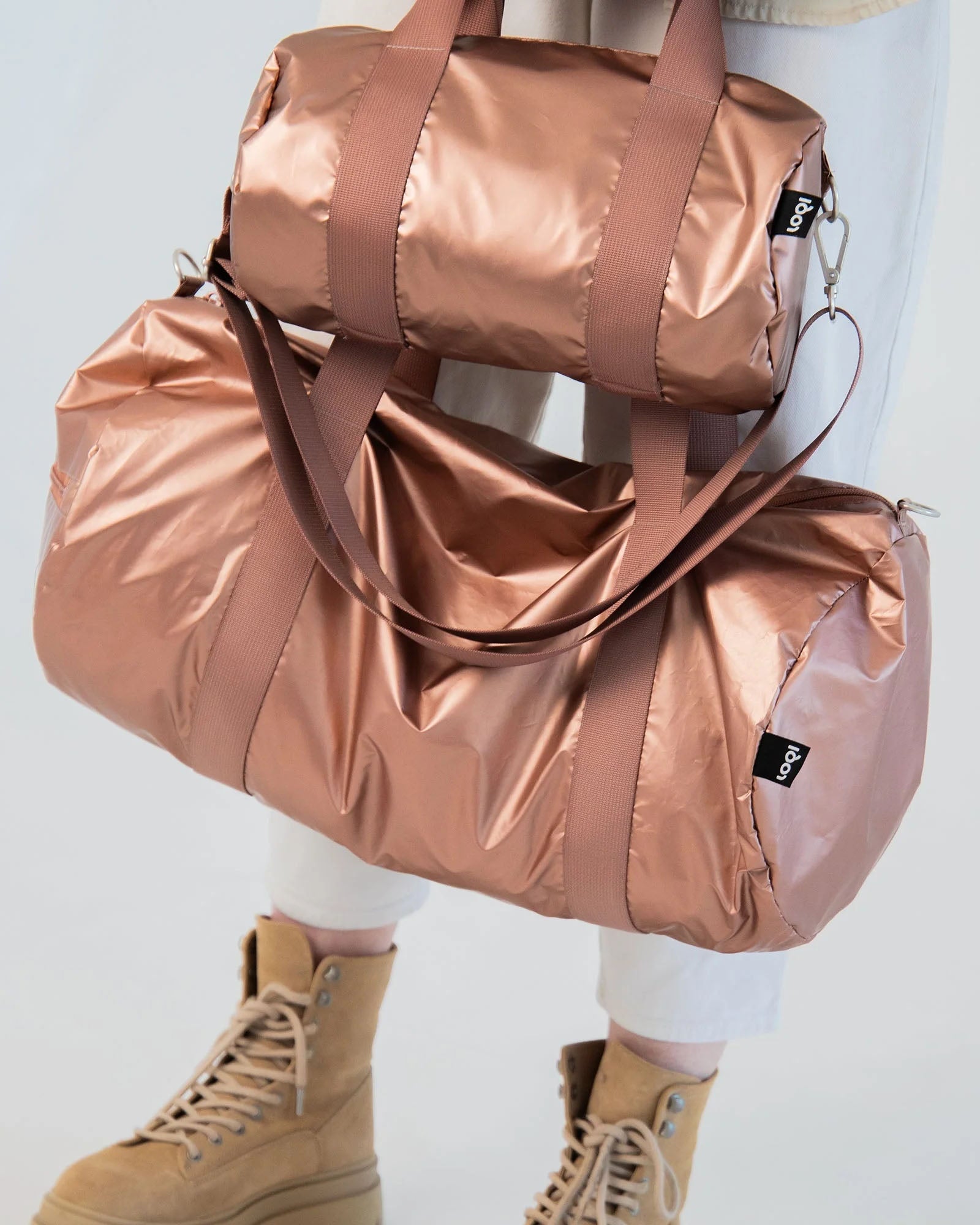 Metallic Matt Rose Mini Weekender Bag | LOQI | Crossbody Bag