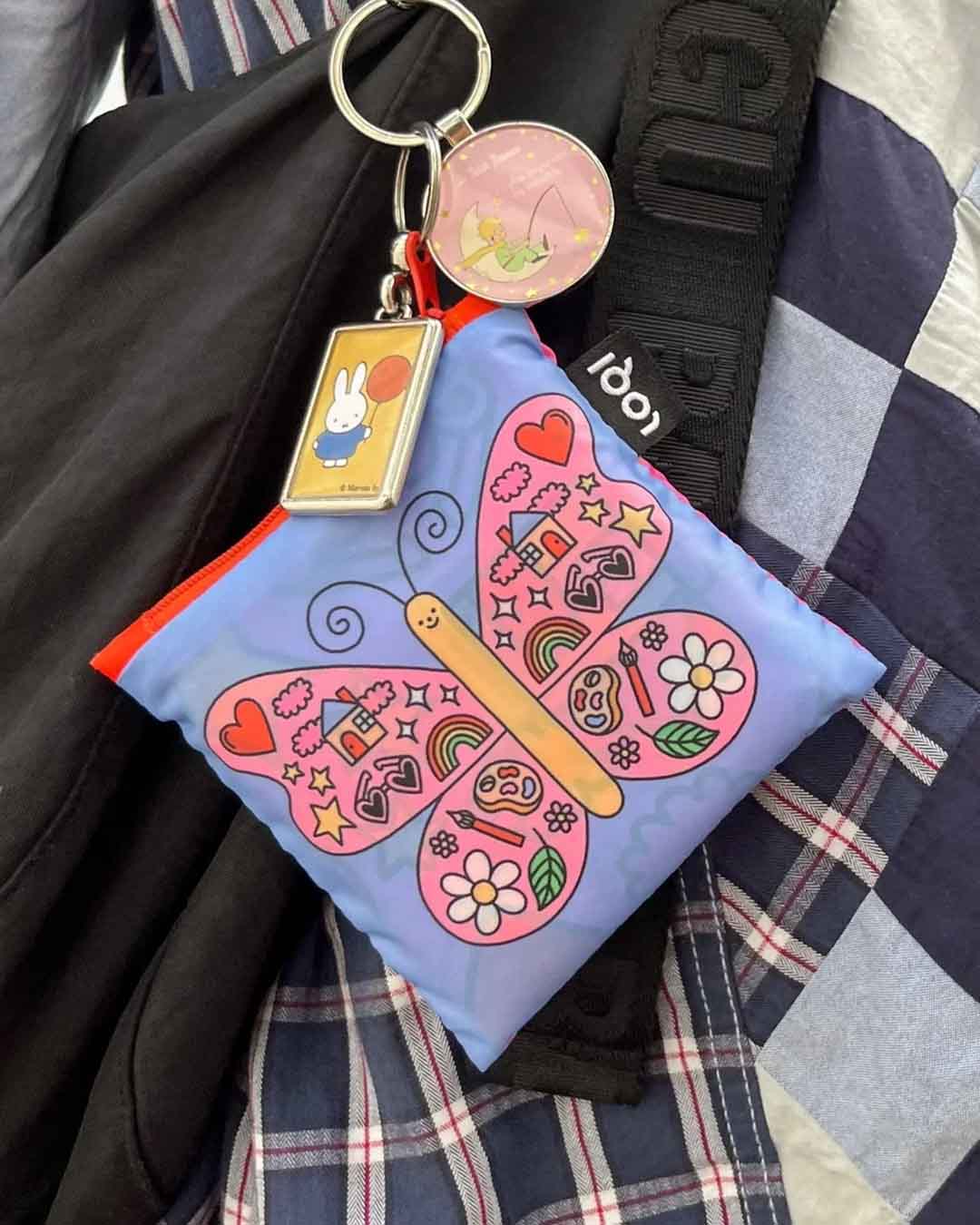 Rose Butterfly by Rosie Pink Recycled Bag