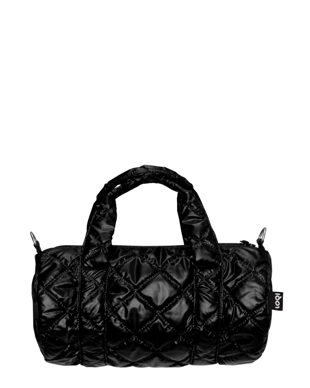 Metallic Black Puffy Medium Weekender Bag