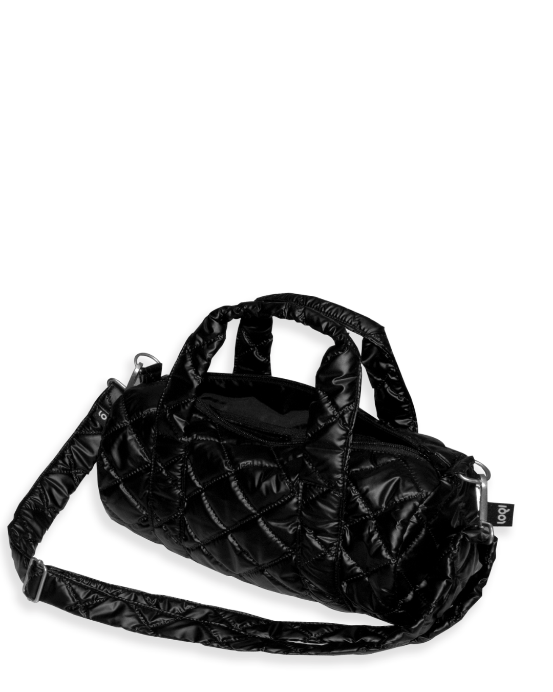 Metallic Black Puffy Medium Weekender Bag