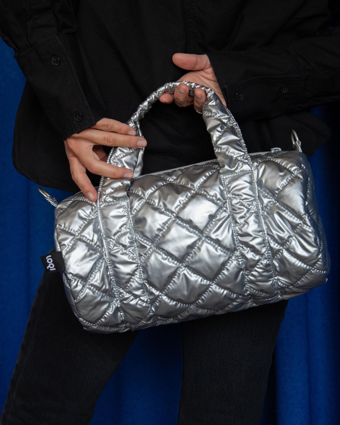 Metallic Silver Puffy Medium Bag