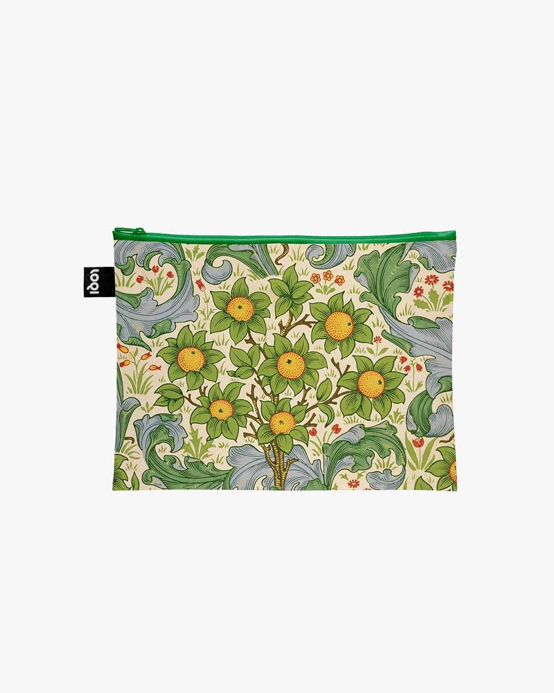 William Morris Set of 3 Recycled Zip Pockets | LOQI | Packing + Organising