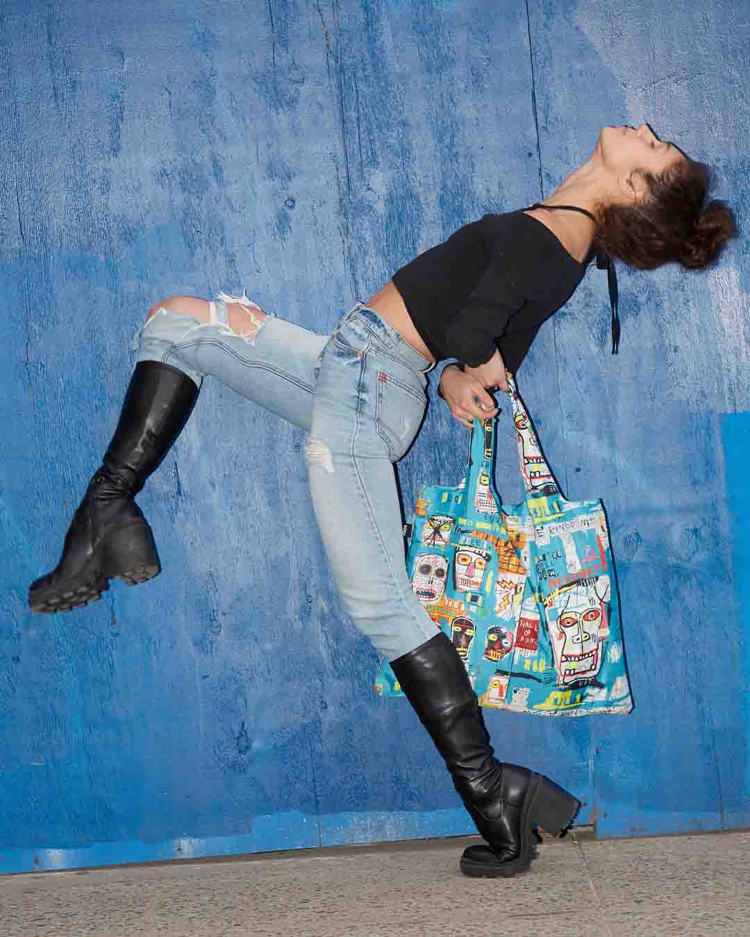 Jean-Michel Basquiat Skull Recycled Bag