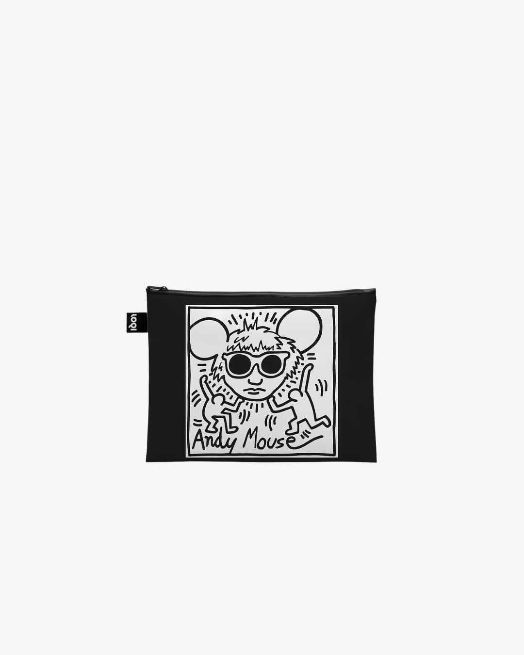 Untitled, Andy Mouse & New York by Keith Haring Recycled Zip Pockets