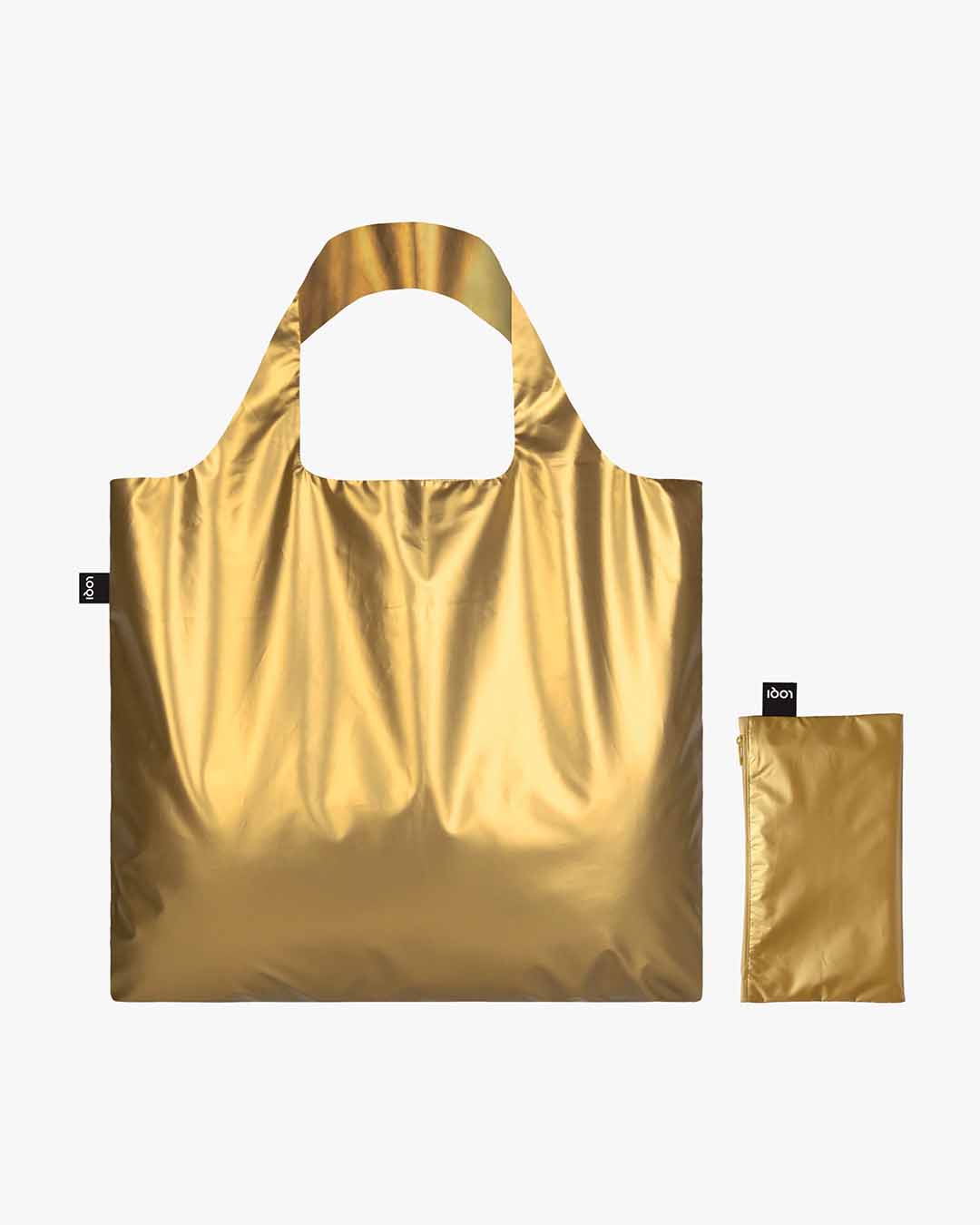 Metallic Matt Gold Reusable Bag | LOQI | Shopping Tote Bag