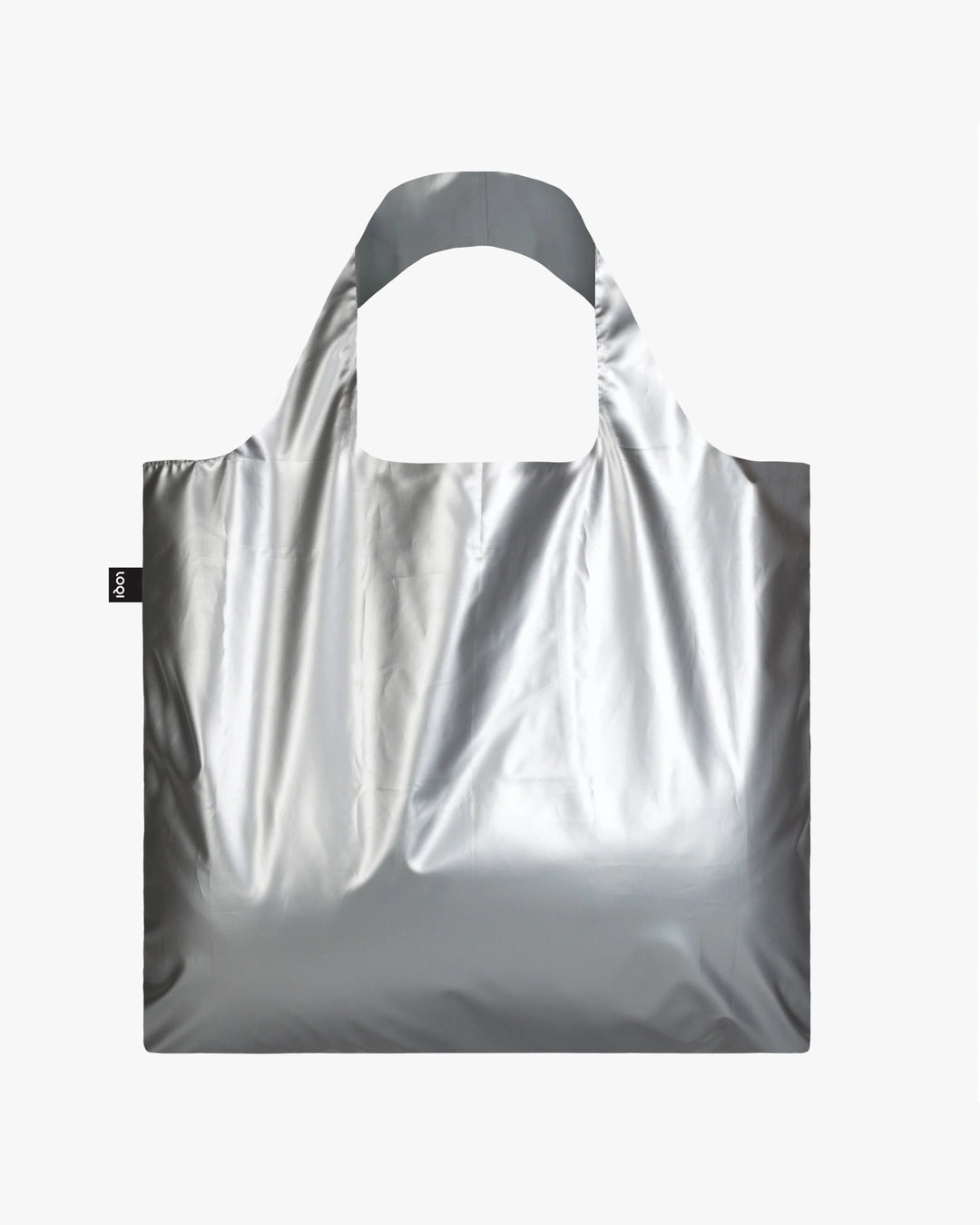 Metallic Matt Silver Reusable Bag | LOQI | Shopping Tote Bag