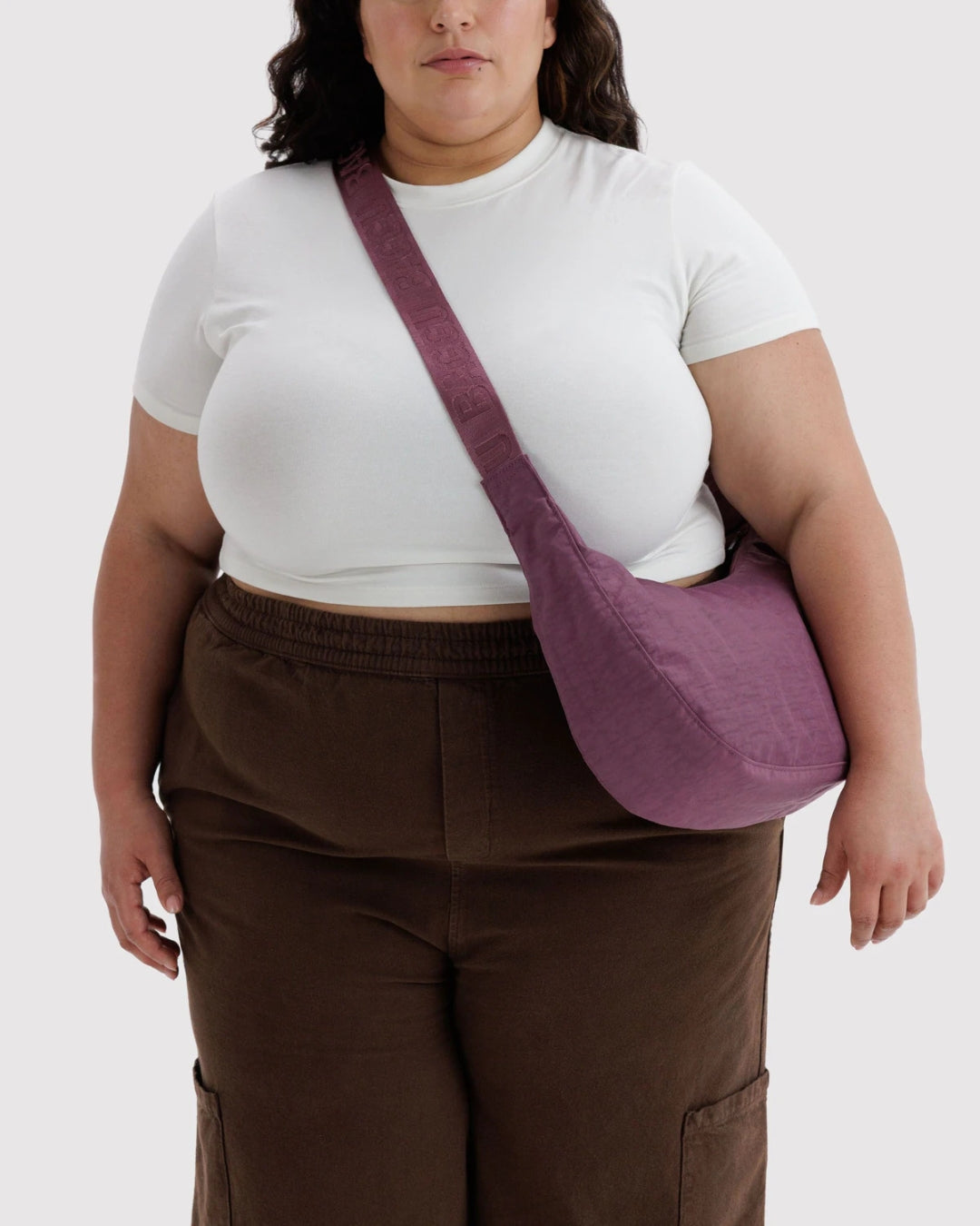 Wild Plum Medium Nylon Crescent Bag | BAGGU | Medium Nylon Crescent Bag