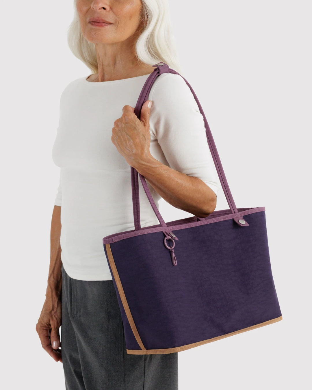 Wild Plum Mix Medium Nylon Reversible Tote | BAGGU | Medium Nylon Reversible Tote