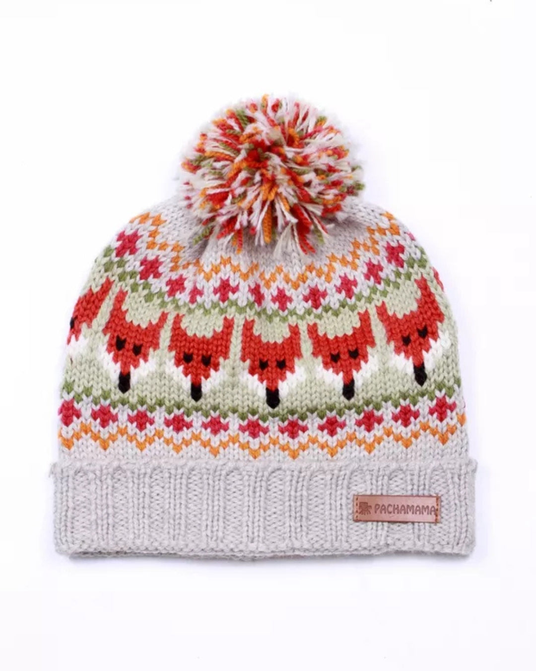 Merino Fox Bobble Beanie Pachamama