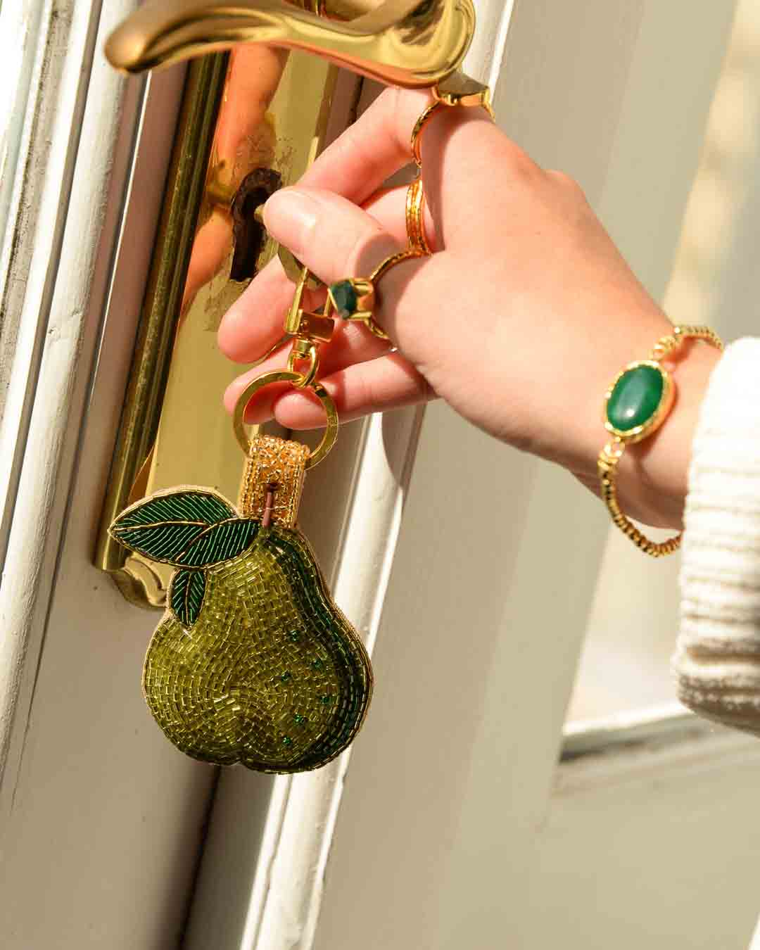 Green Pear Keyring/Bag Charm