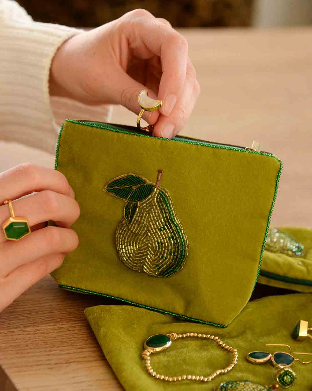 Green Pear Small Pouch