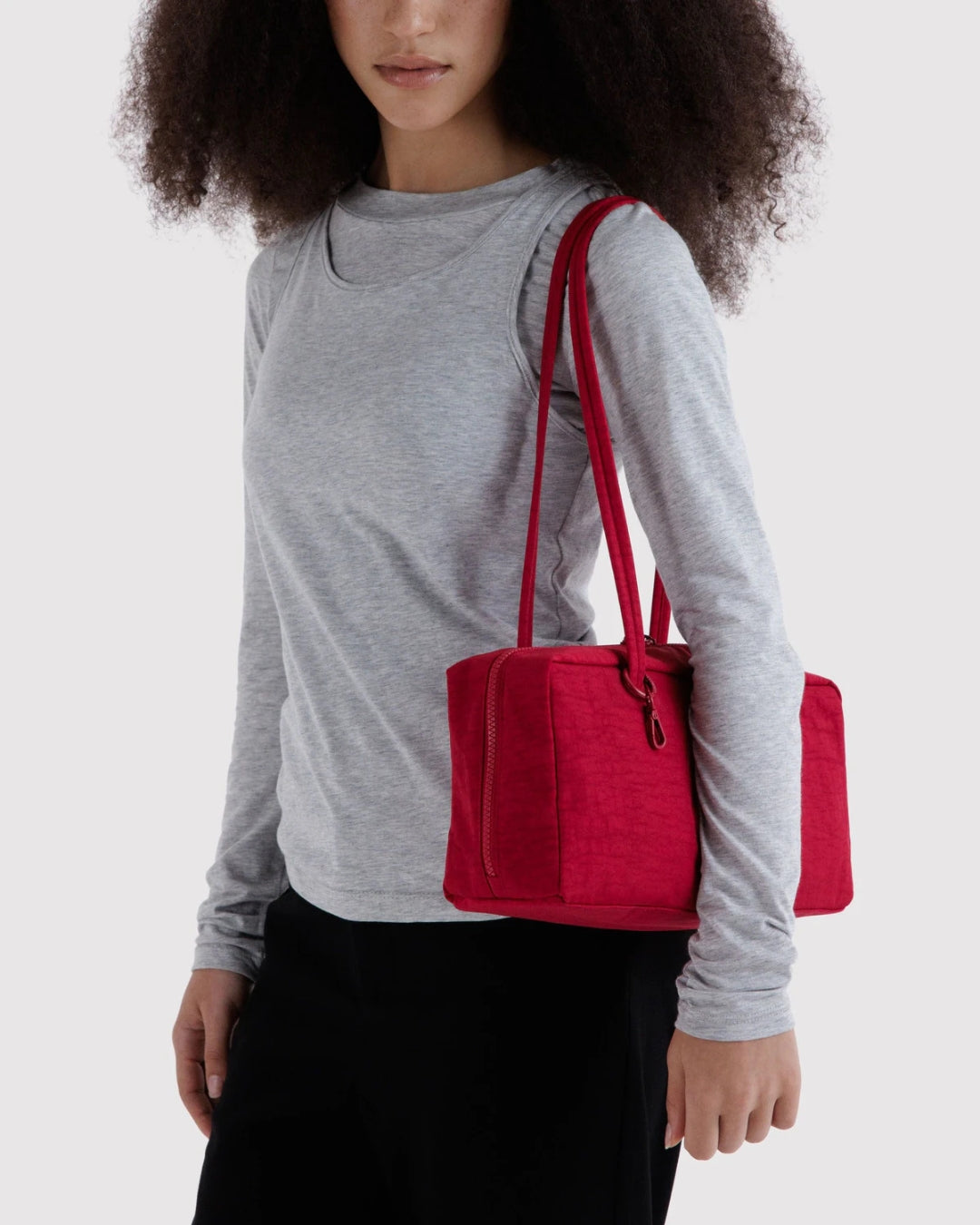 Cherry Nylon Bowler Bag | BAGGU | Nylon Bowler Bag