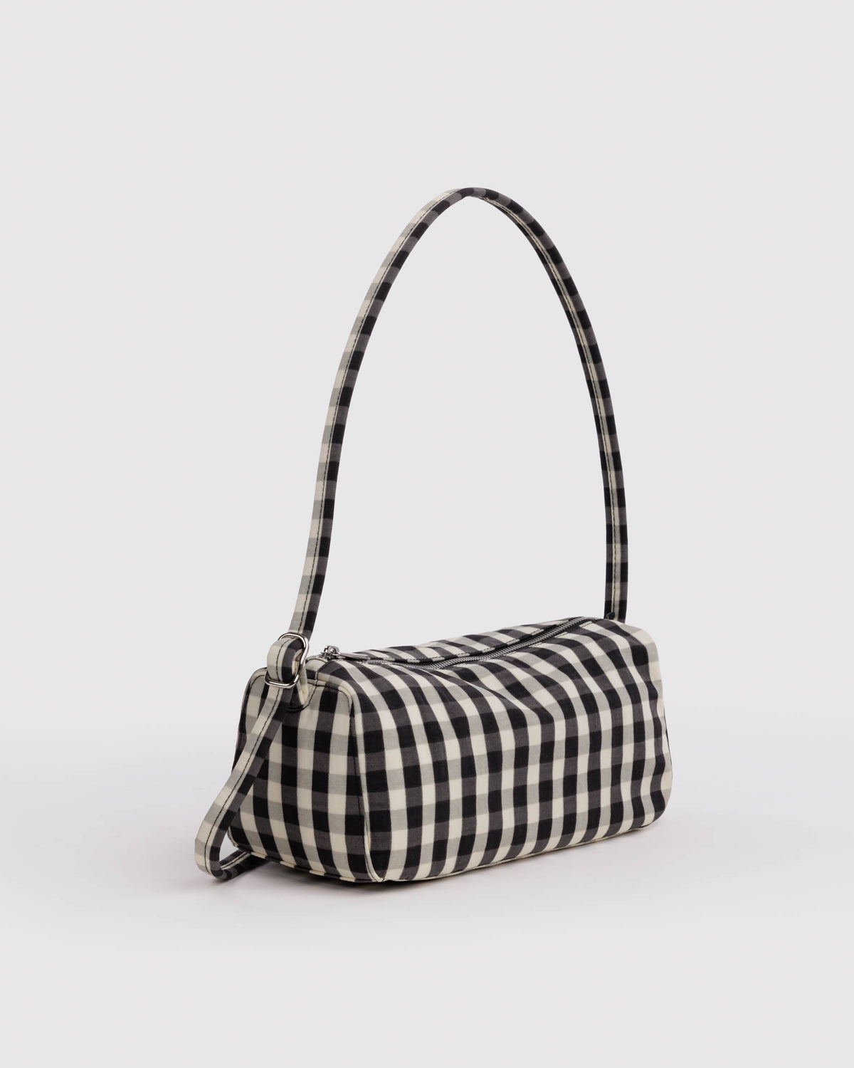 Black and Cream Gingham Nylon Loaf Bag | BAGGU | Nylon Loaf Bag