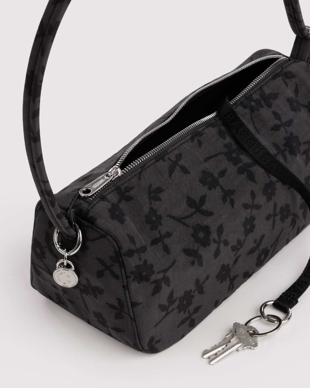 Charcoal Ditsy Floral Nylon Loaf Bag
