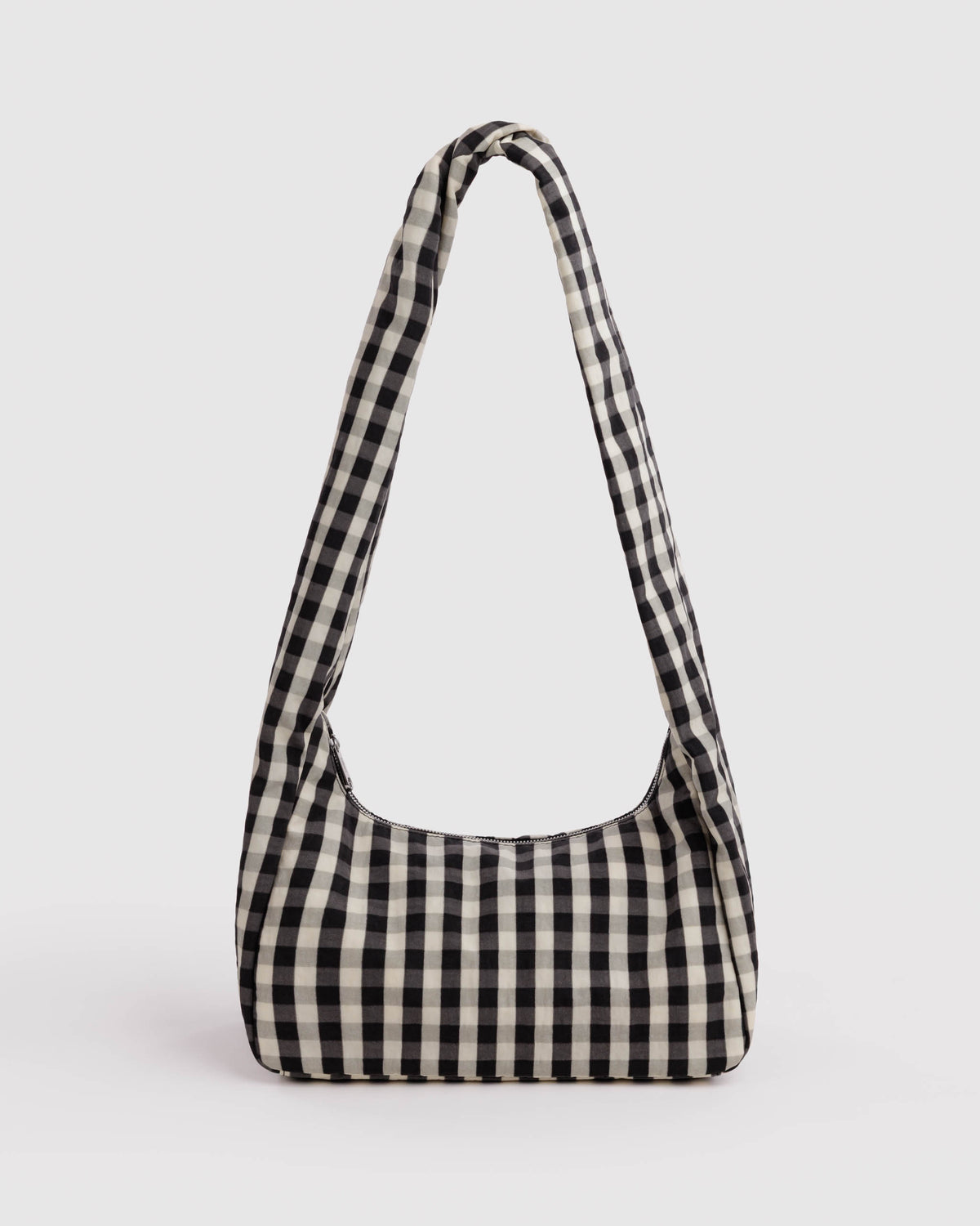 Black and Cream Gingham Nylon Meringue Bag | BAGGU | Nylon Meringue Bag