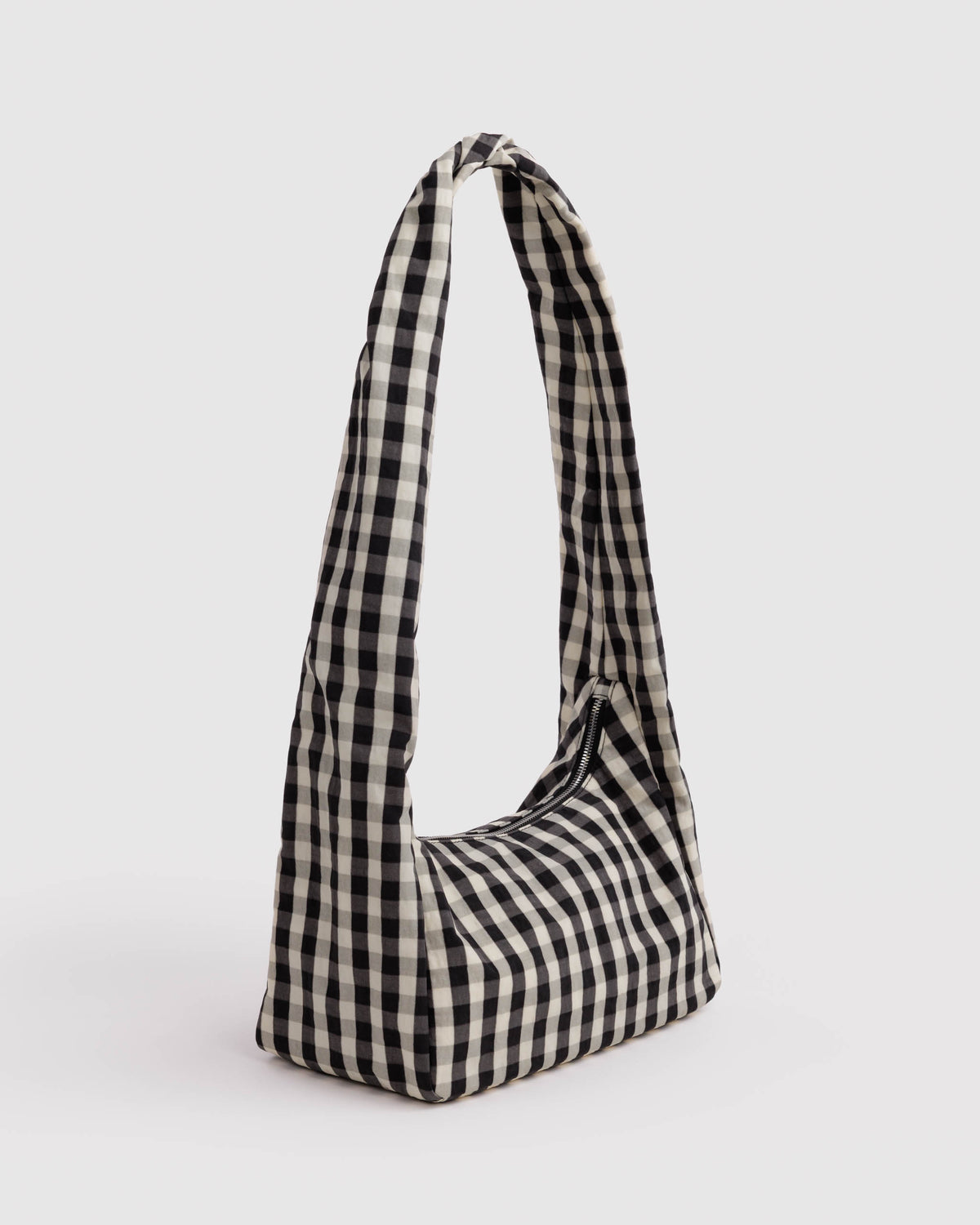 Black and Cream Gingham Nylon Meringue Bag | BAGGU | Nylon Meringue Bag