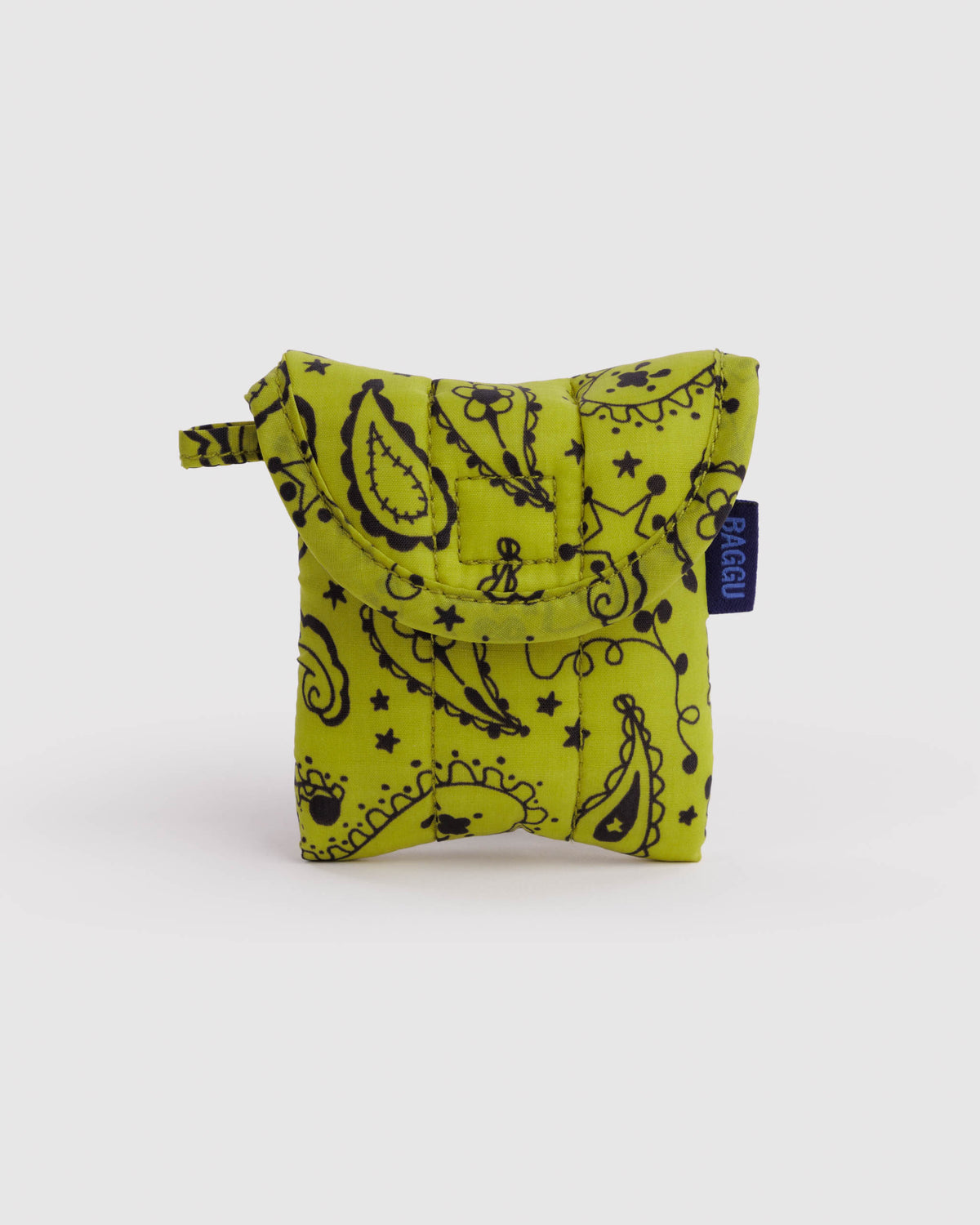 Chartreuse Paisley Puffy Earbuds Case | BAGGU | Puffy Earbuds Case
