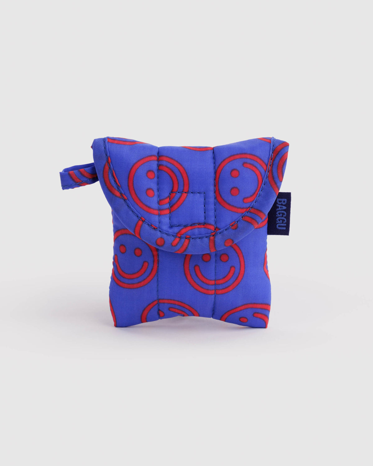 Mini Cobalt Happy Puffy Earbuds Case | BAGGU | Puffy Earbuds Case