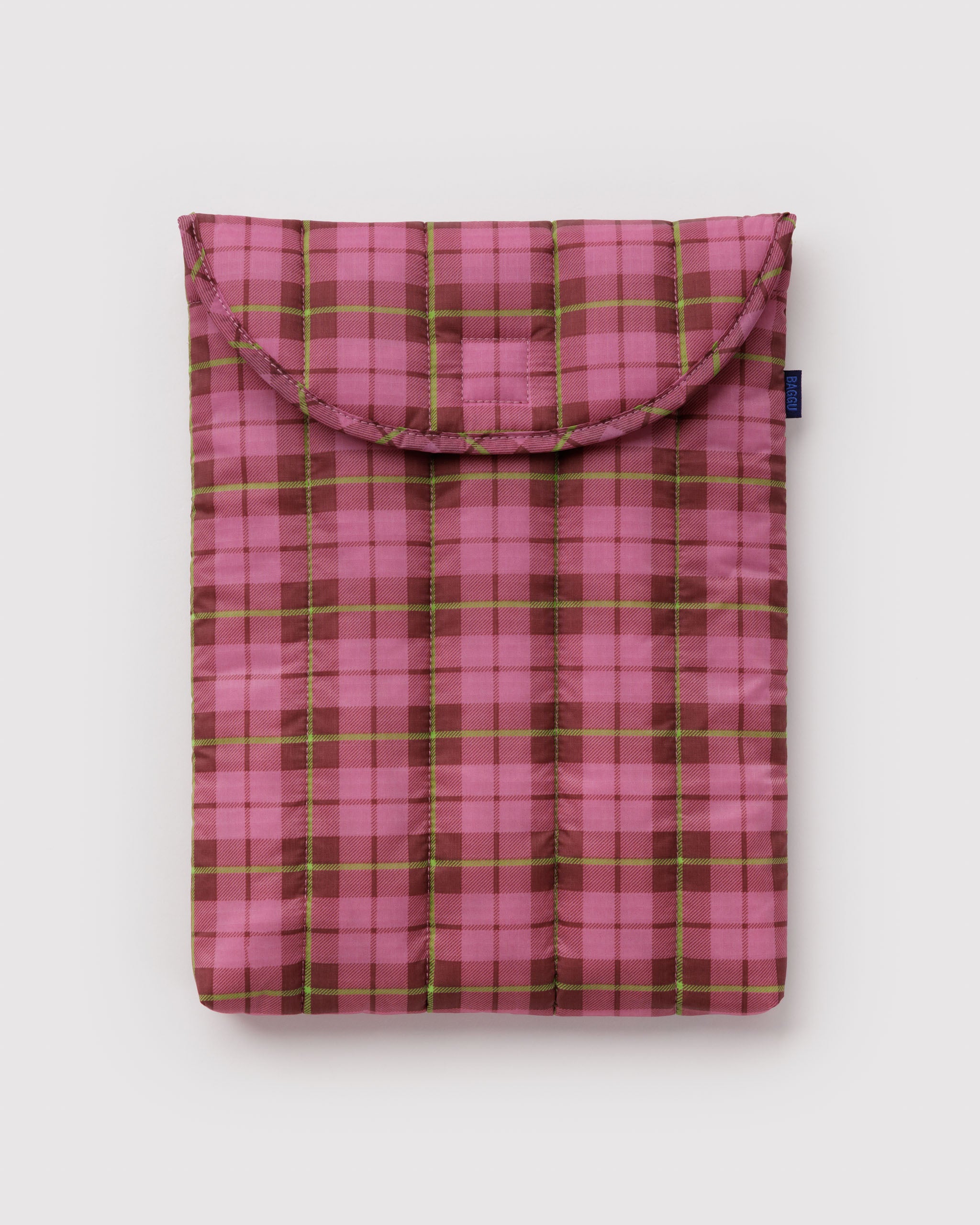 Azalea Pink Tartan Puffy Laptop Sleeve 13"/14"