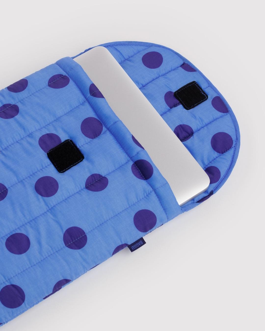 Blue Polka Dot Puffy Laptop Sleeve 16"