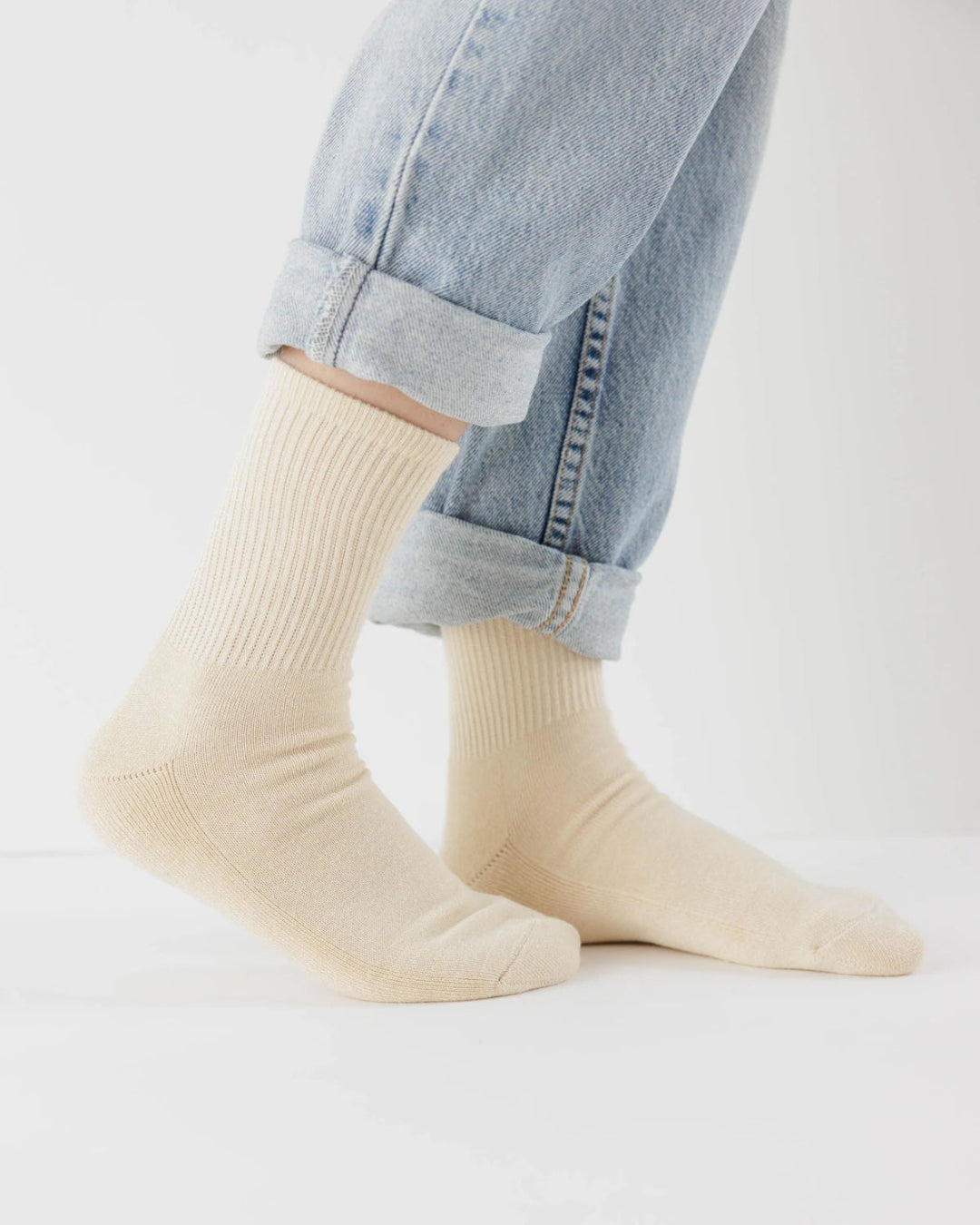 Ecru Ribbed Sock