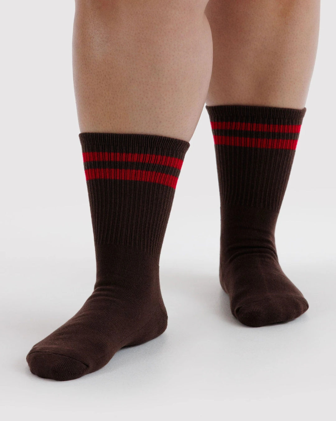 Coffee Stripe Ribbed Sock | BAGGU | Socks