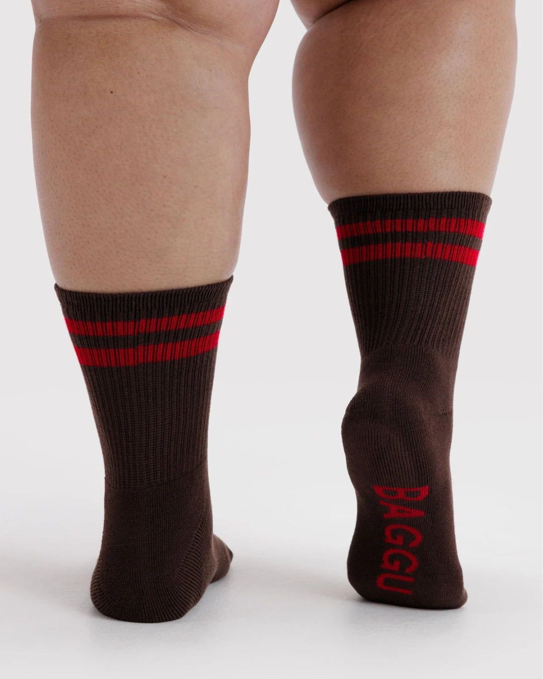 Coffee Stripe Ribbed Sock | BAGGU | Socks