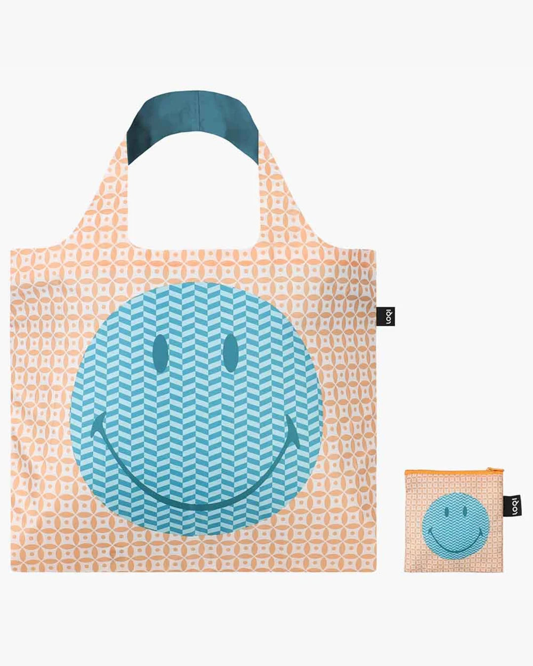 Geometric SMILEY Recycled Bag | LOQI | Shopping Tote Bag
