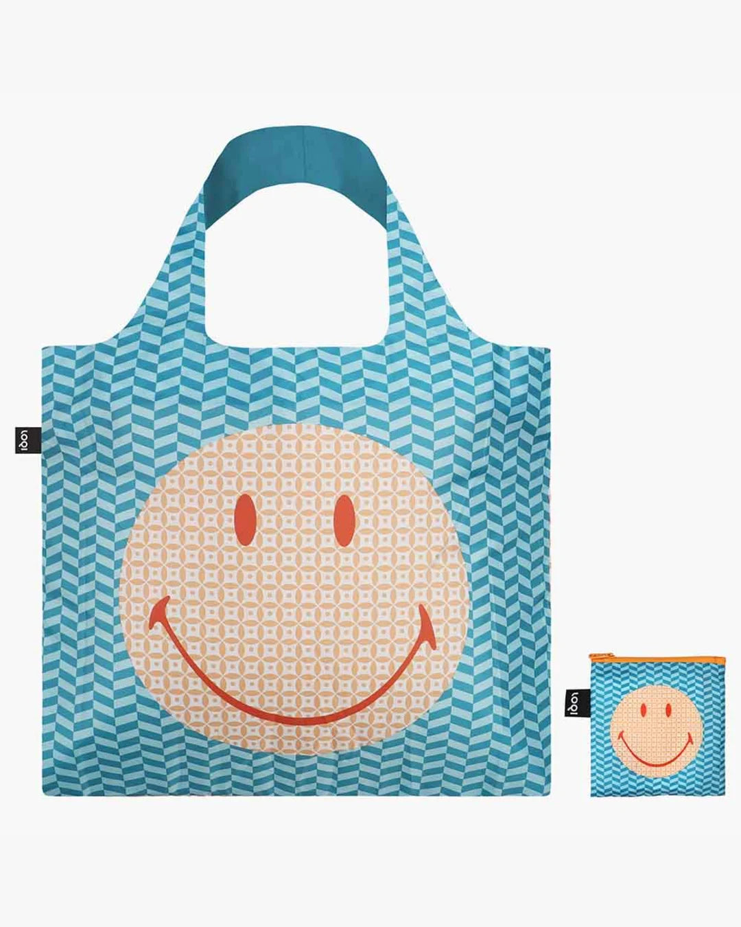 Geometric SMILEY Recycled Bag | LOQI | Shopping Tote Bag