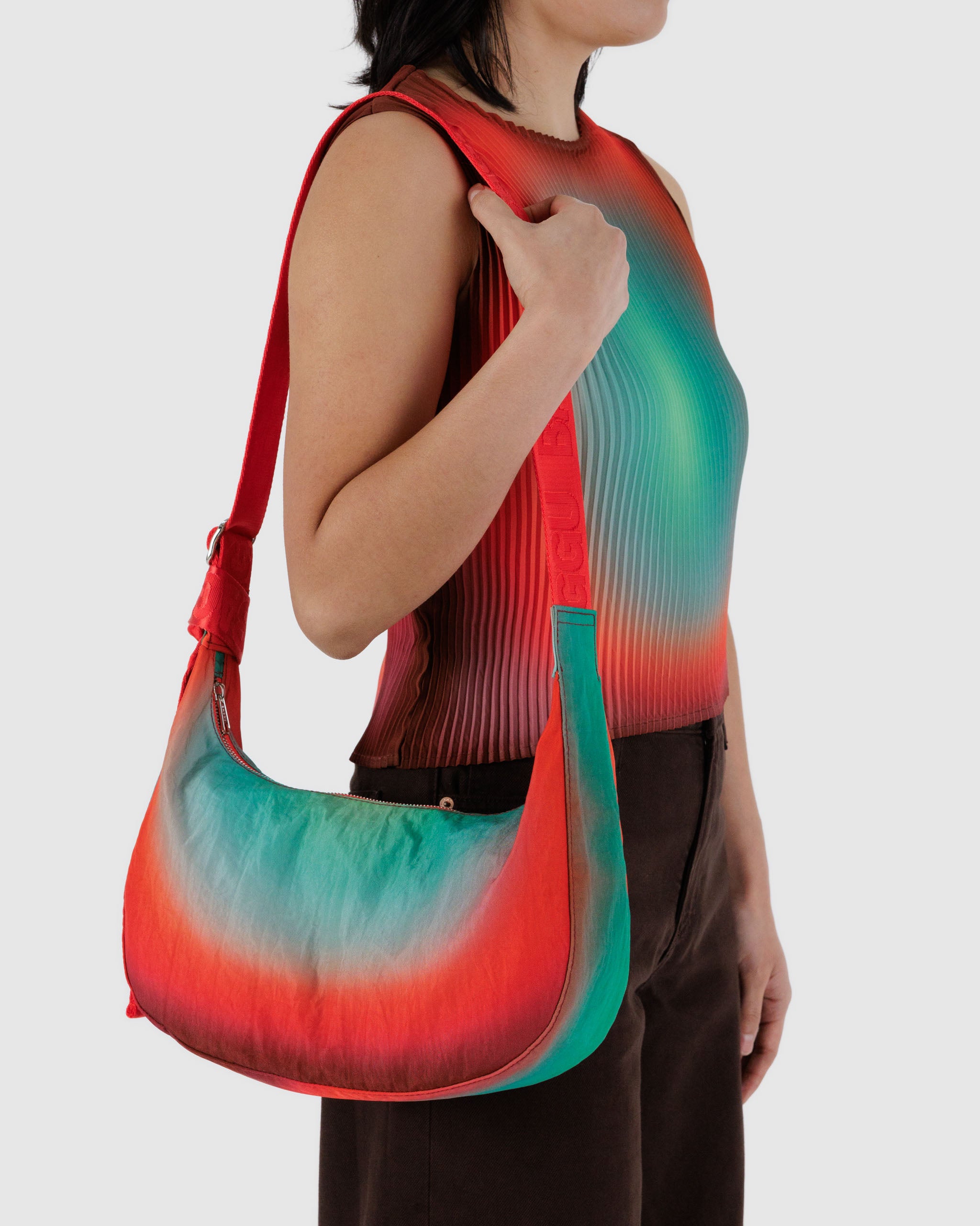 Rain Medium Nylon Crescent Bag | BAGGU | Crossbody Bag