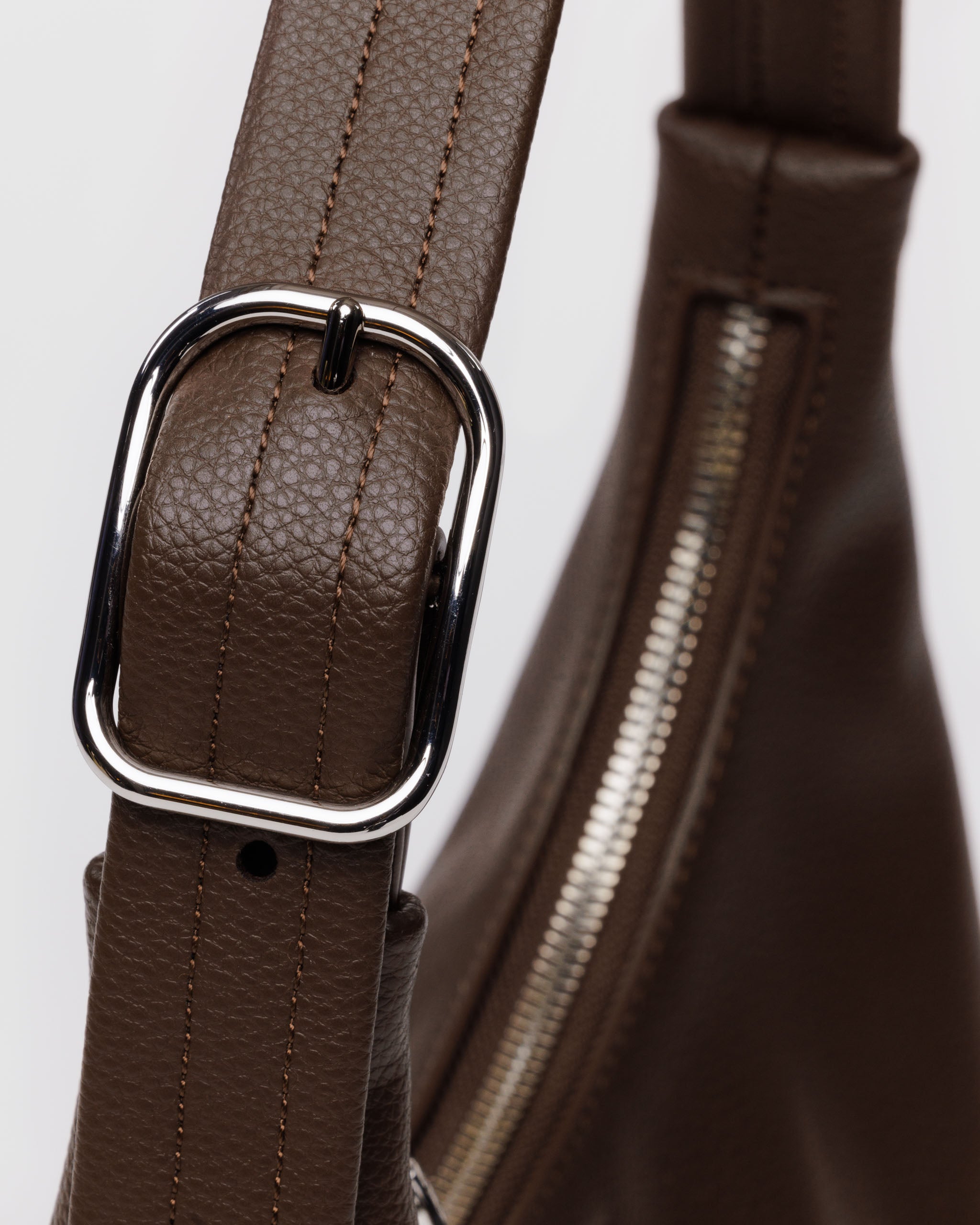 Brown mini recycled leather shoulder bag | BAGGU | Shoulder + Crossbody Bag