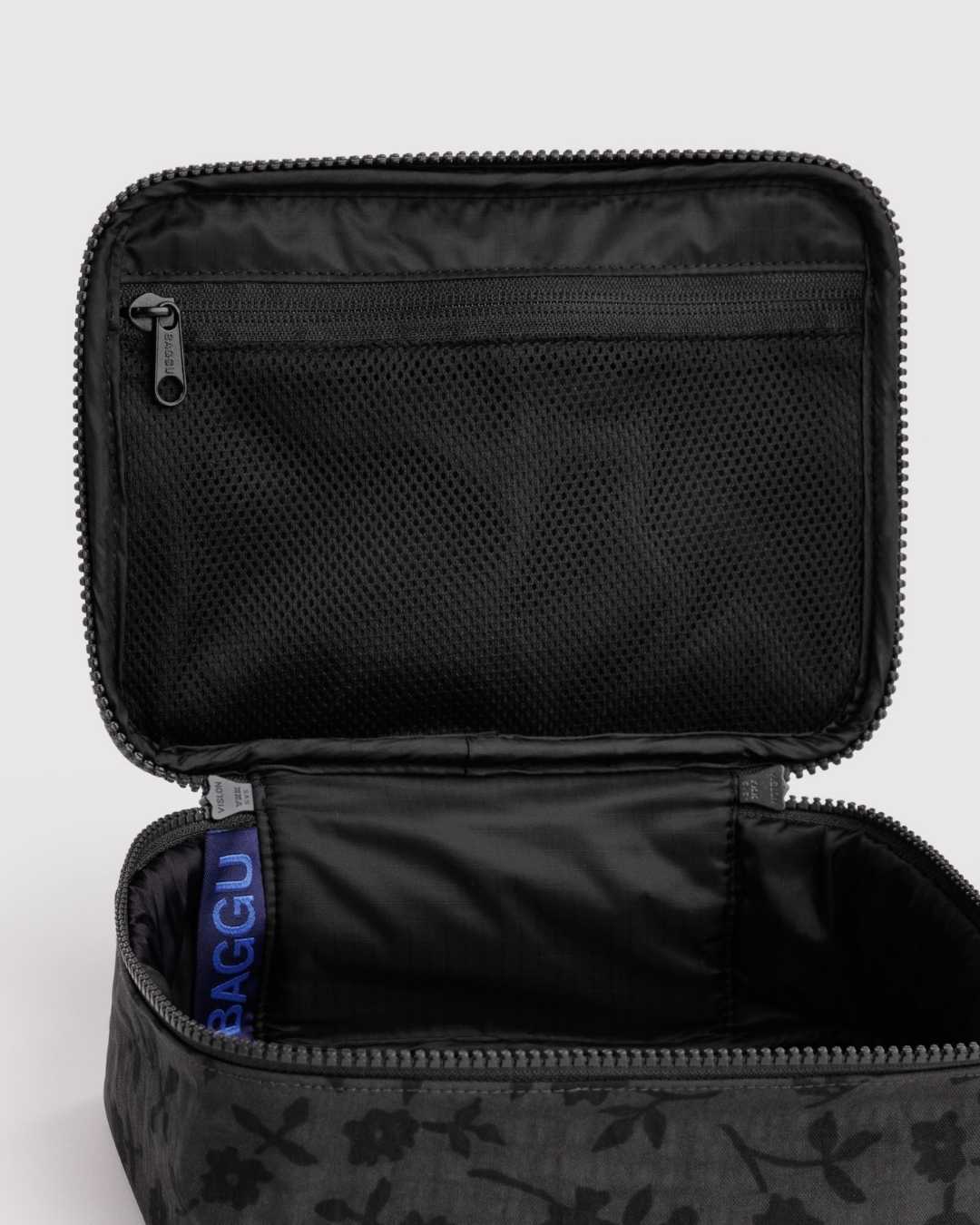 Charcoal Ditsy Floral Small Cosmetic Case