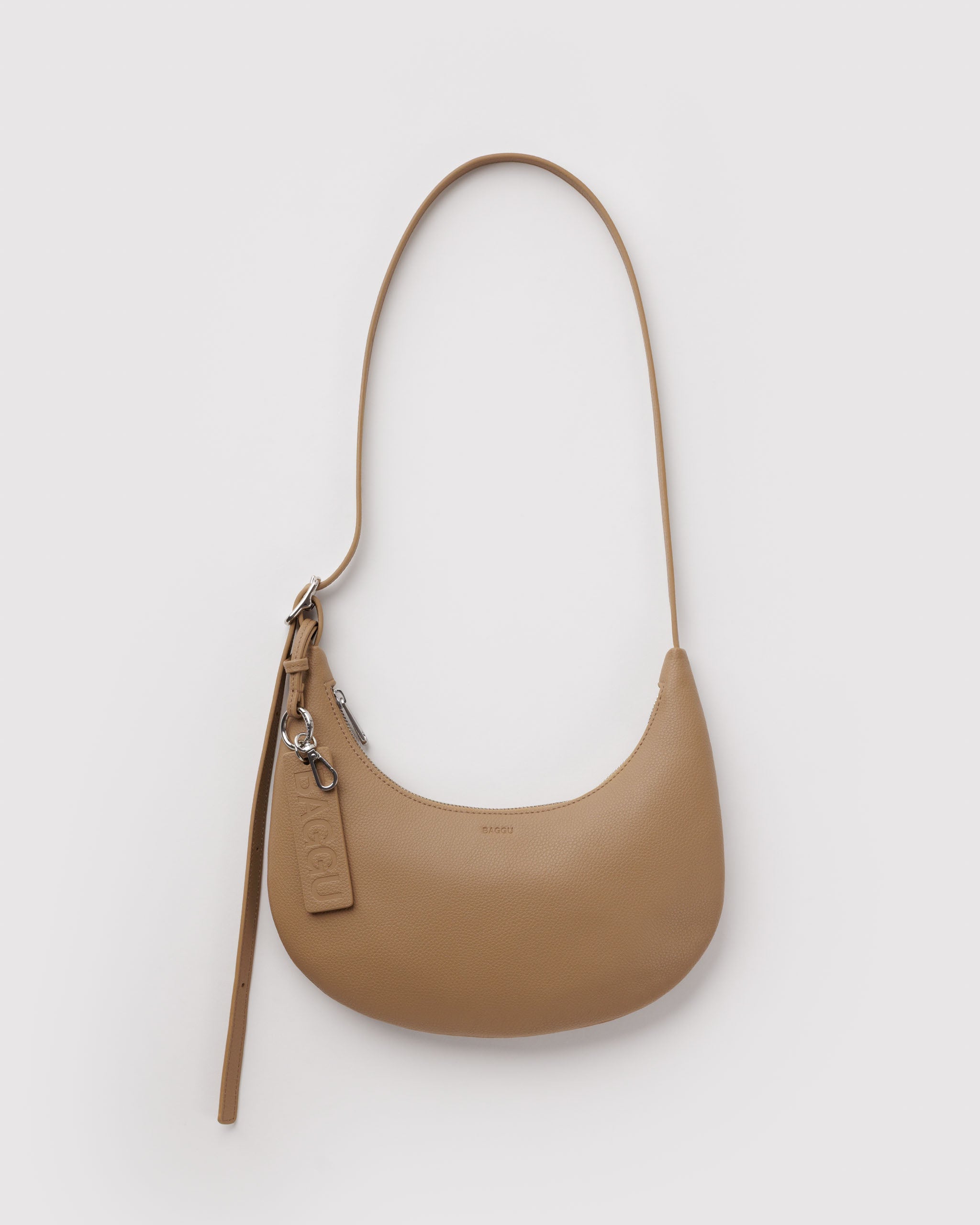 Dune Small Recycled Leather Flat Crescent BAGGU
