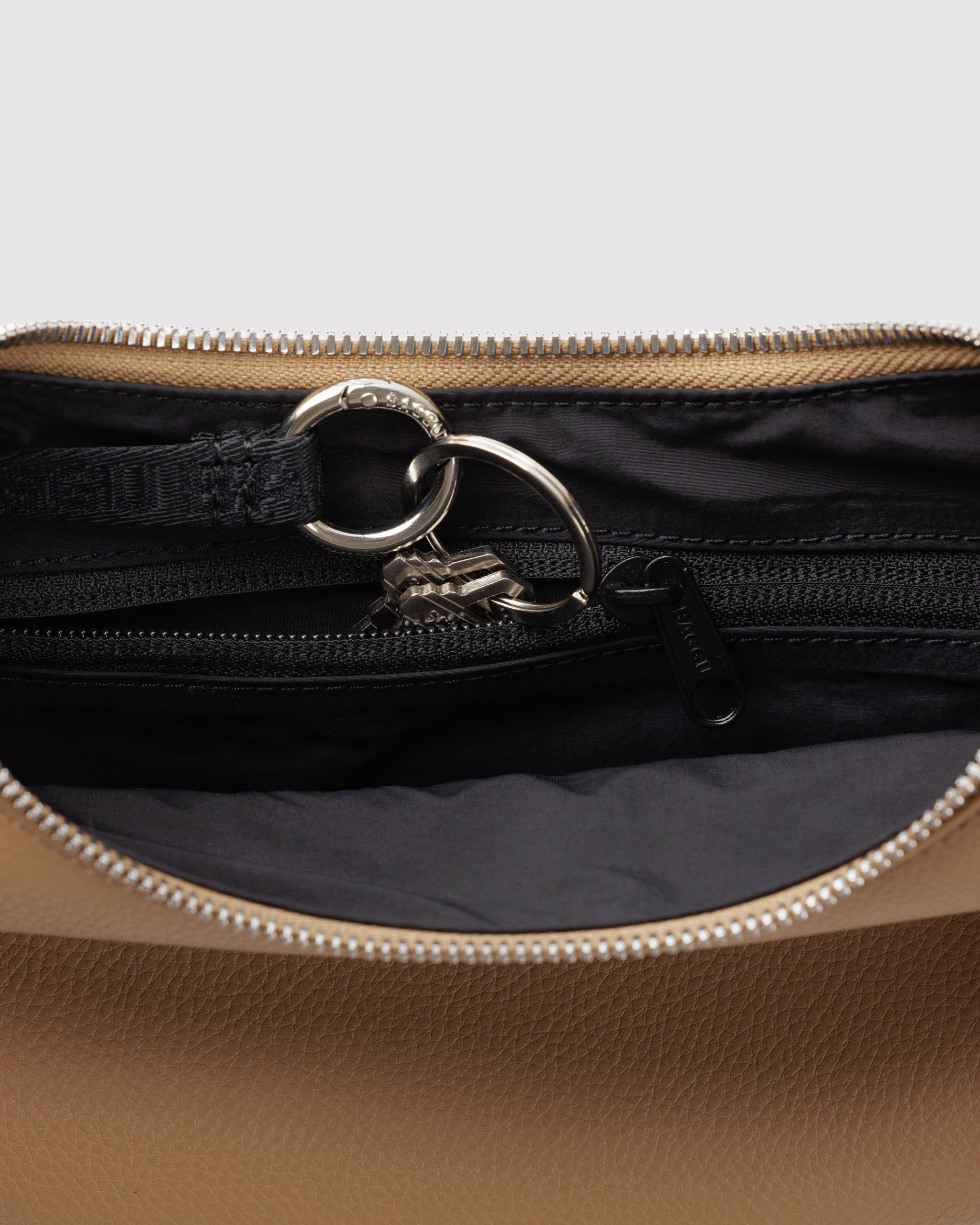 Dune Small Recycled Leather Flat Crescent BAGGU