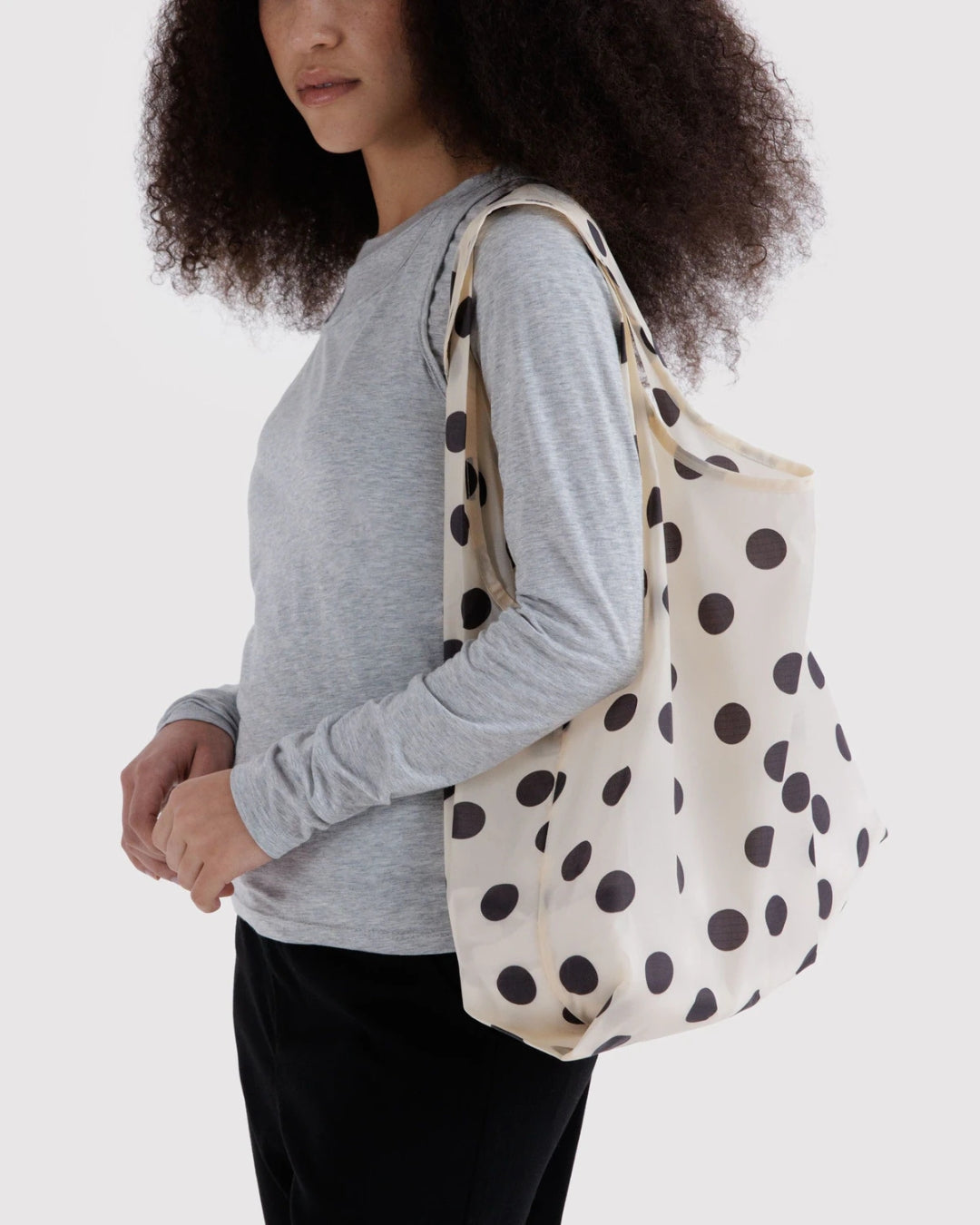 Cream and Black Polka Dot Standard BAGGU | BAGGU | Standard BAGGU