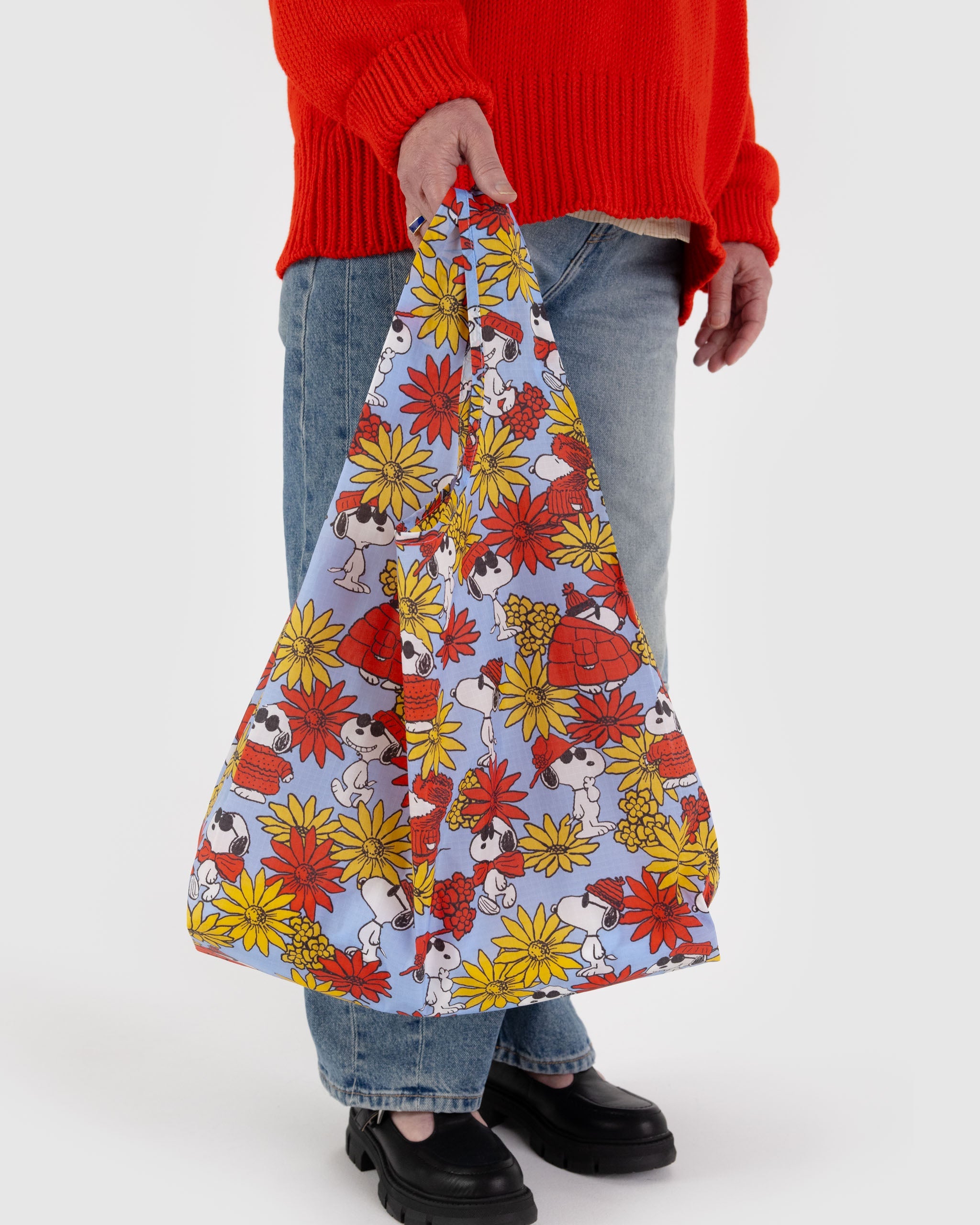 Floral Snoopy Standard BAGGU - FALL 2025 | BAGGU | Shopping Tote Bag