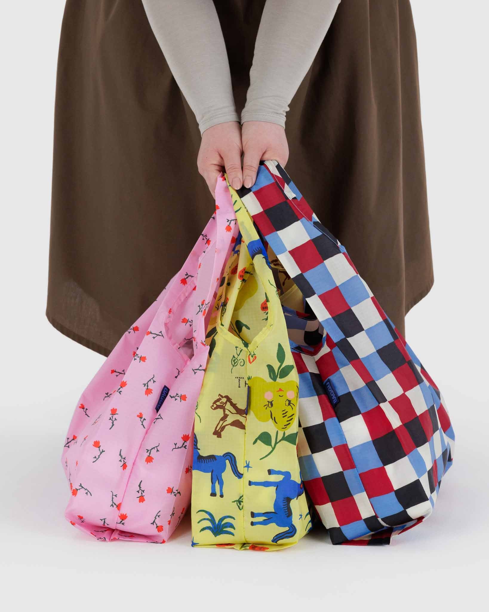 Painted Prairie Standard BAGGU Set of 3 | BAGGU | Shopping Tote Bag