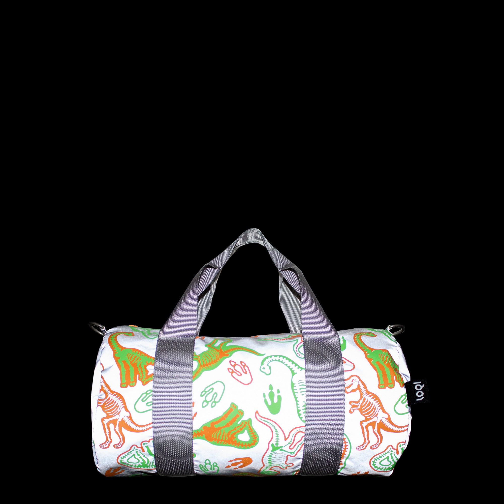 Dinosaur Skeleton Kids REFLECTIVE Mini Weekender Bag | LOQI | Kids Bag