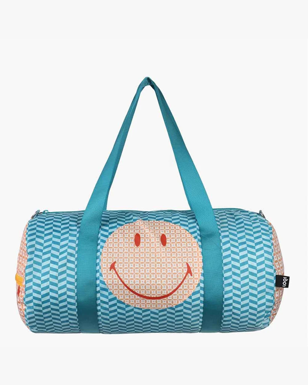 Geometric SMILEY Recycled Weekender Bag | LOQI | Travel + Overnight Bag
