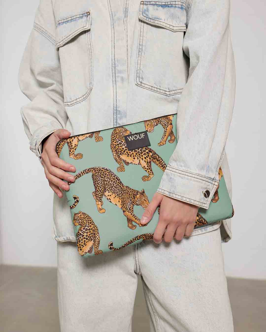 Emerald Leopard Laptop Sleeve 13" & 14" | WOUF | Laptop Sleeve 13"& 14"
