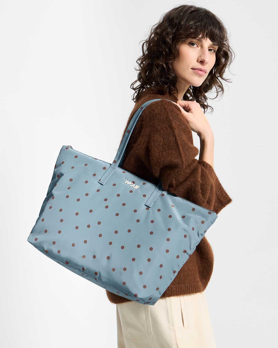 Polka Shopper Tote Bag WOUF