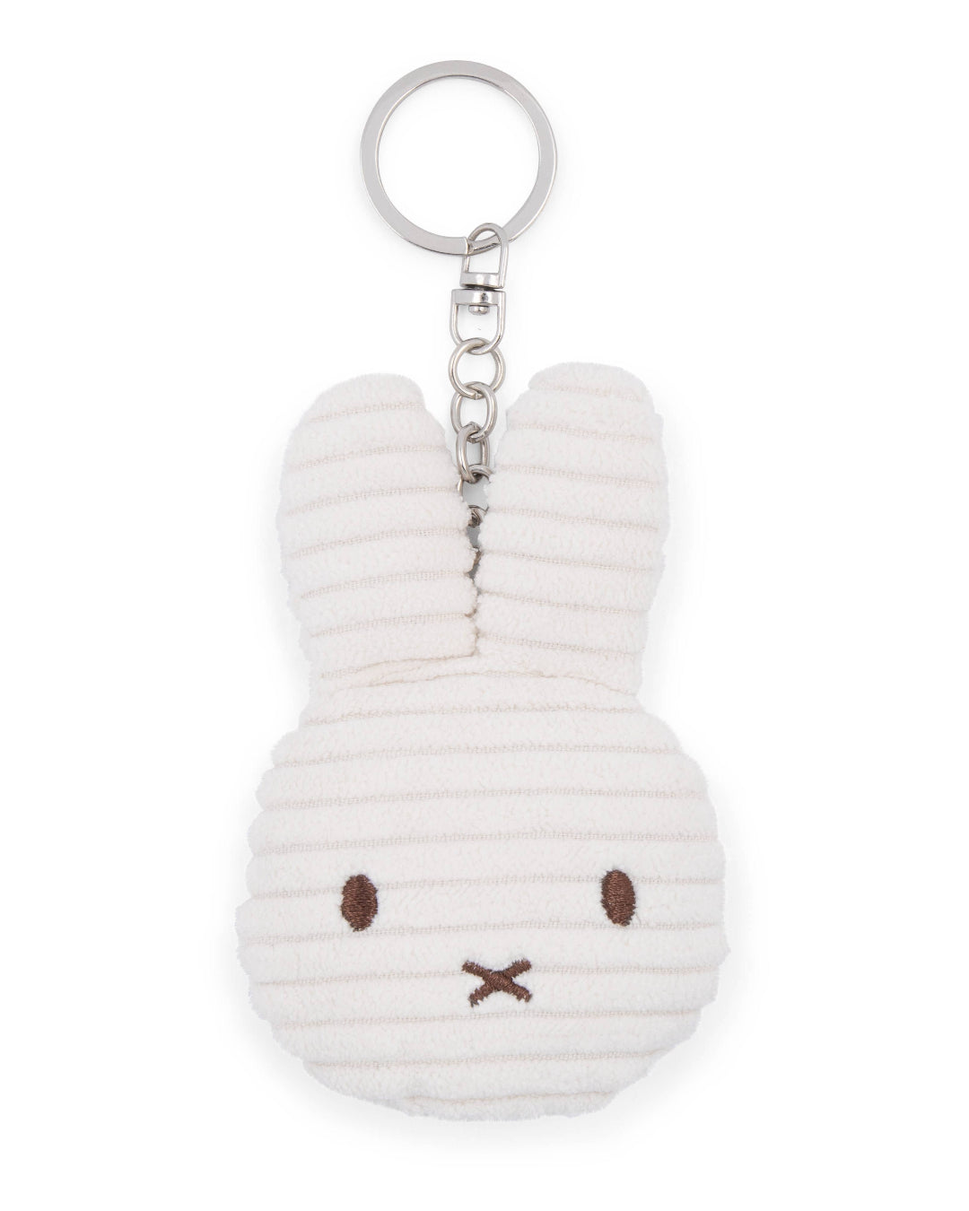 White plush Miffy keychain with a neutral expression on a white background