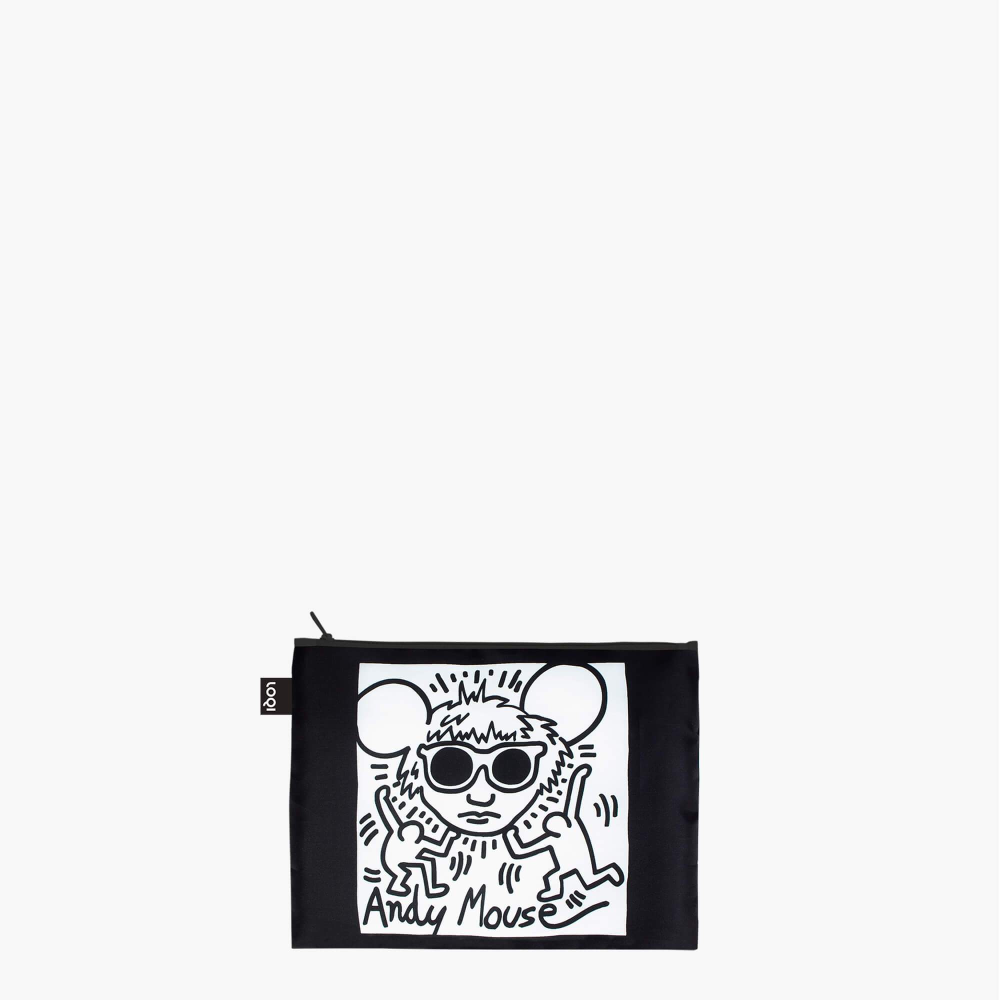 LOQI | Keith Haring (Untitled, Andy Mouse, New York) | Zip Pockets | LOQI | Packing + Organising