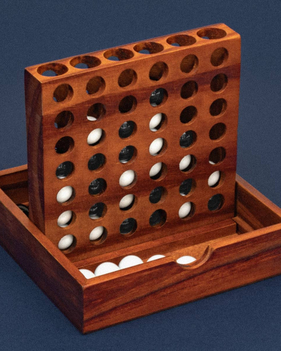 Iron & Glory Wooden Four in a Row Game