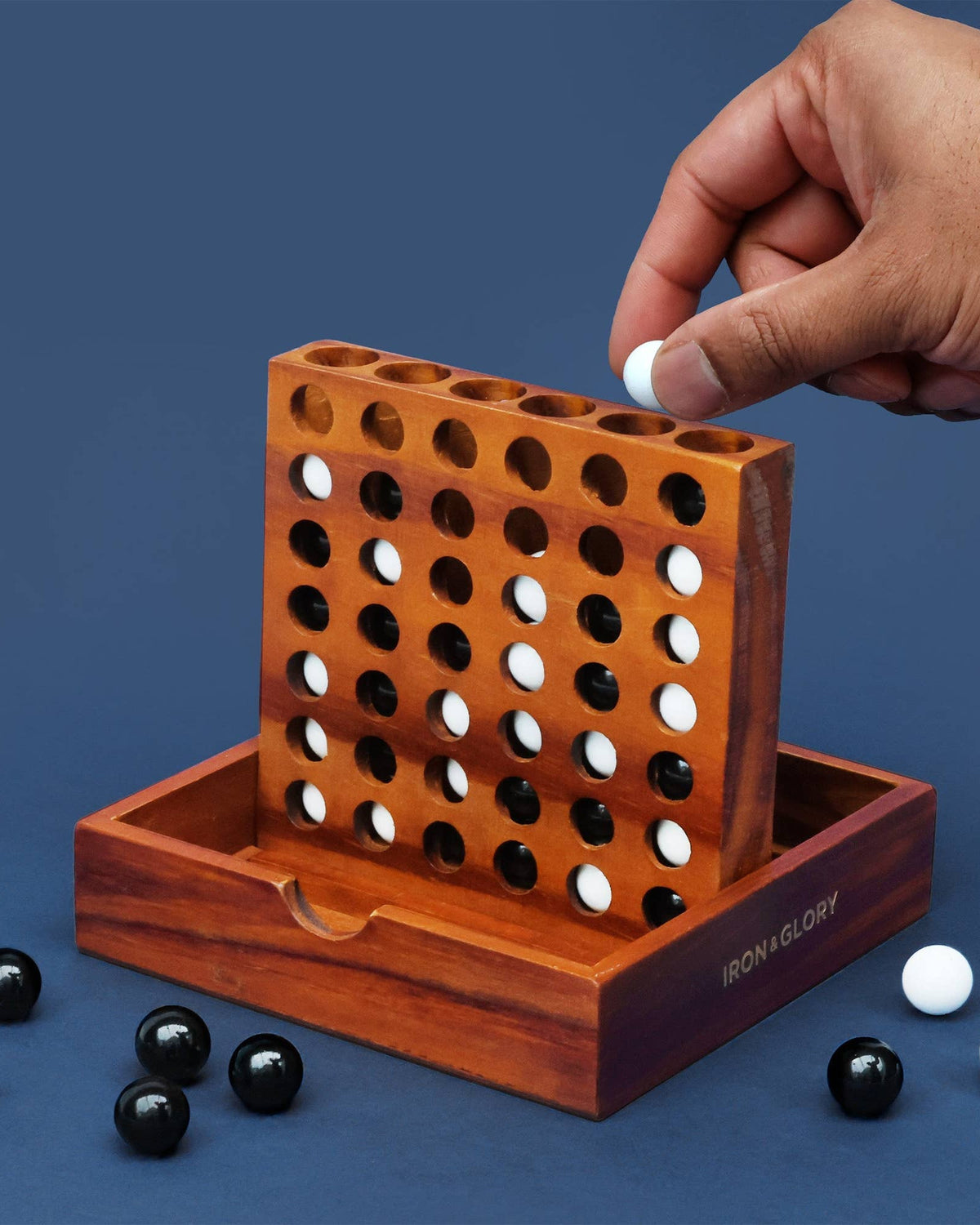 Iron & Glory Wooden Four in a Row Game