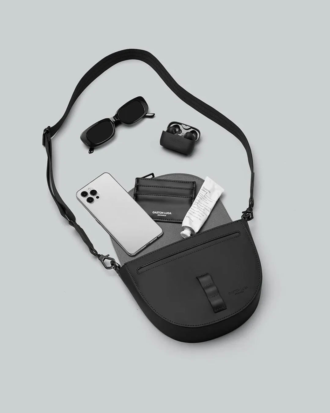 Black Spläsh Moon Waterproof Crossbody Bag